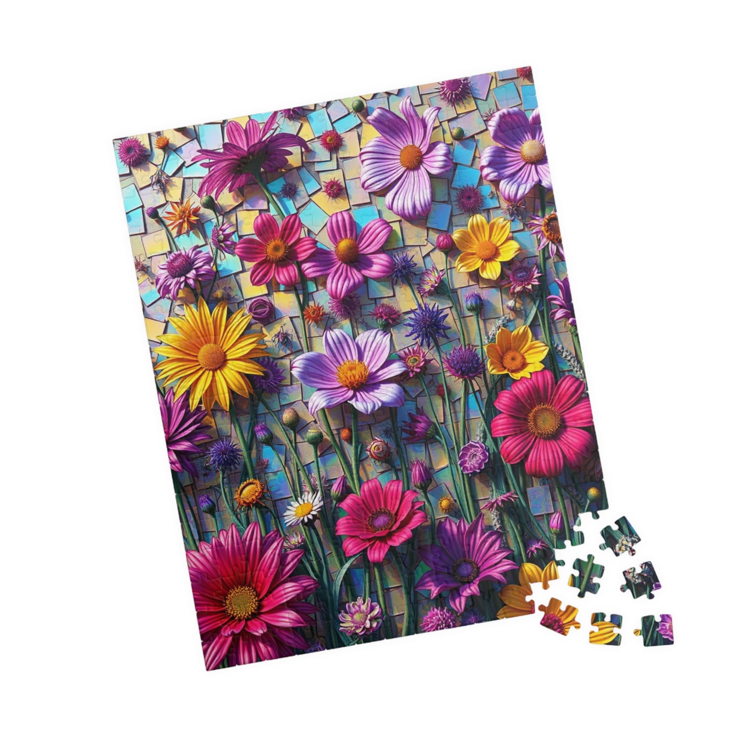 Floral Mosaic Puzzle, 110-1014 Pieces, Flower Jigsaw Game, Relaxing Family Activity, Gift for Puzzle Lovers and Art Enthusiasts, Frameable Puzzle The Puzzle Chest