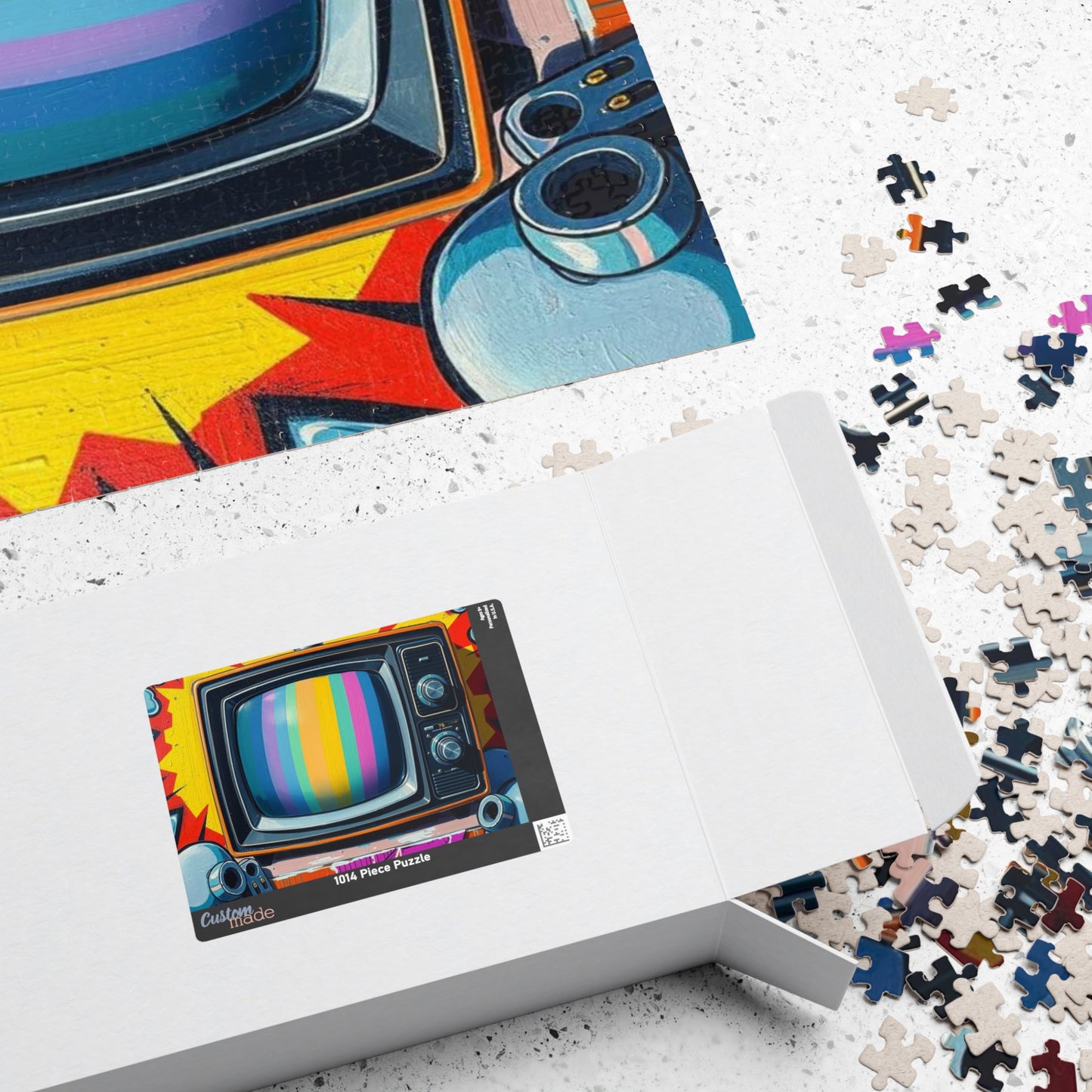 Retro TV Jigsaw Puzzle, Pop Art Design, Puzzle for Adults, Fun Family Activity, Home Entertainment, Gift for Collectors, 110-1014 Pieces Puzzle The Puzzle Chest