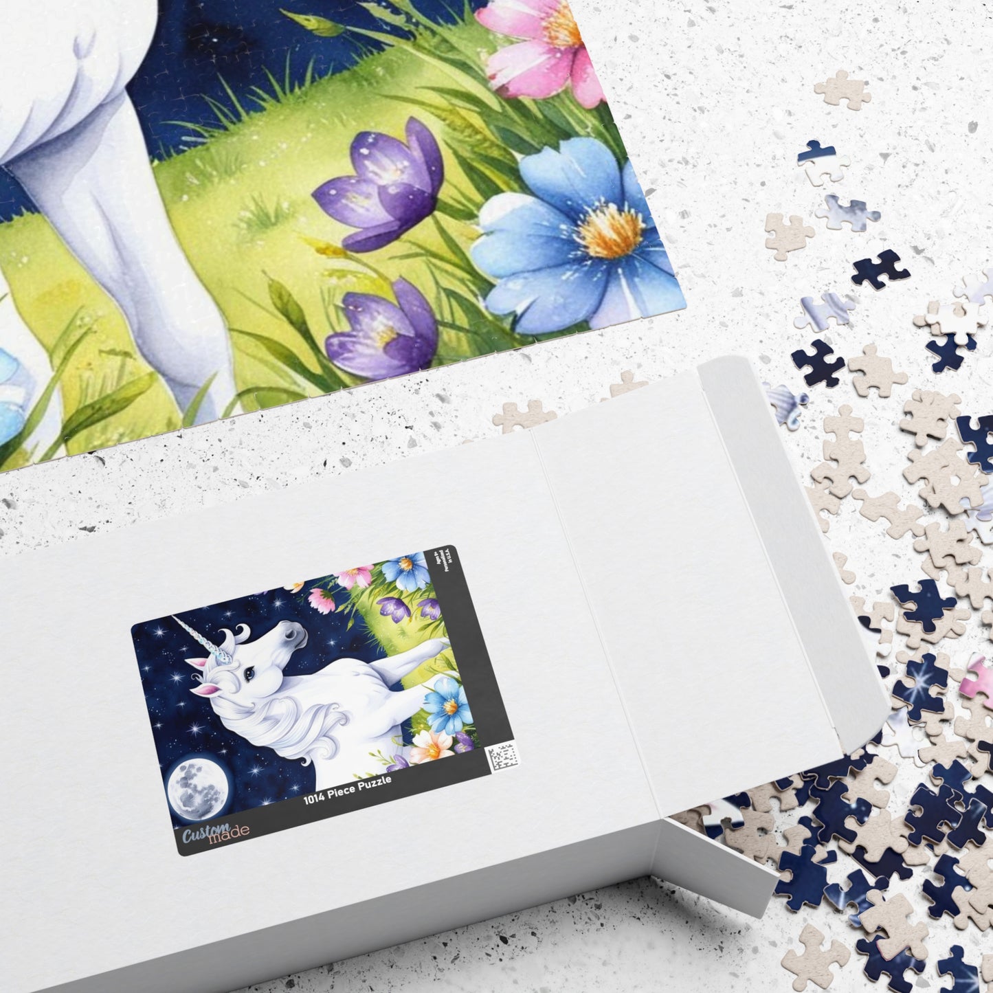 Beautiful Unicorn Puzzle, Mythical Creature Jigsaw, Moonlit Meadow Fantasy Floral Tabletop Game, Family Entertainment, Best Unique Gift Idea Puzzle The Puzzle Chest