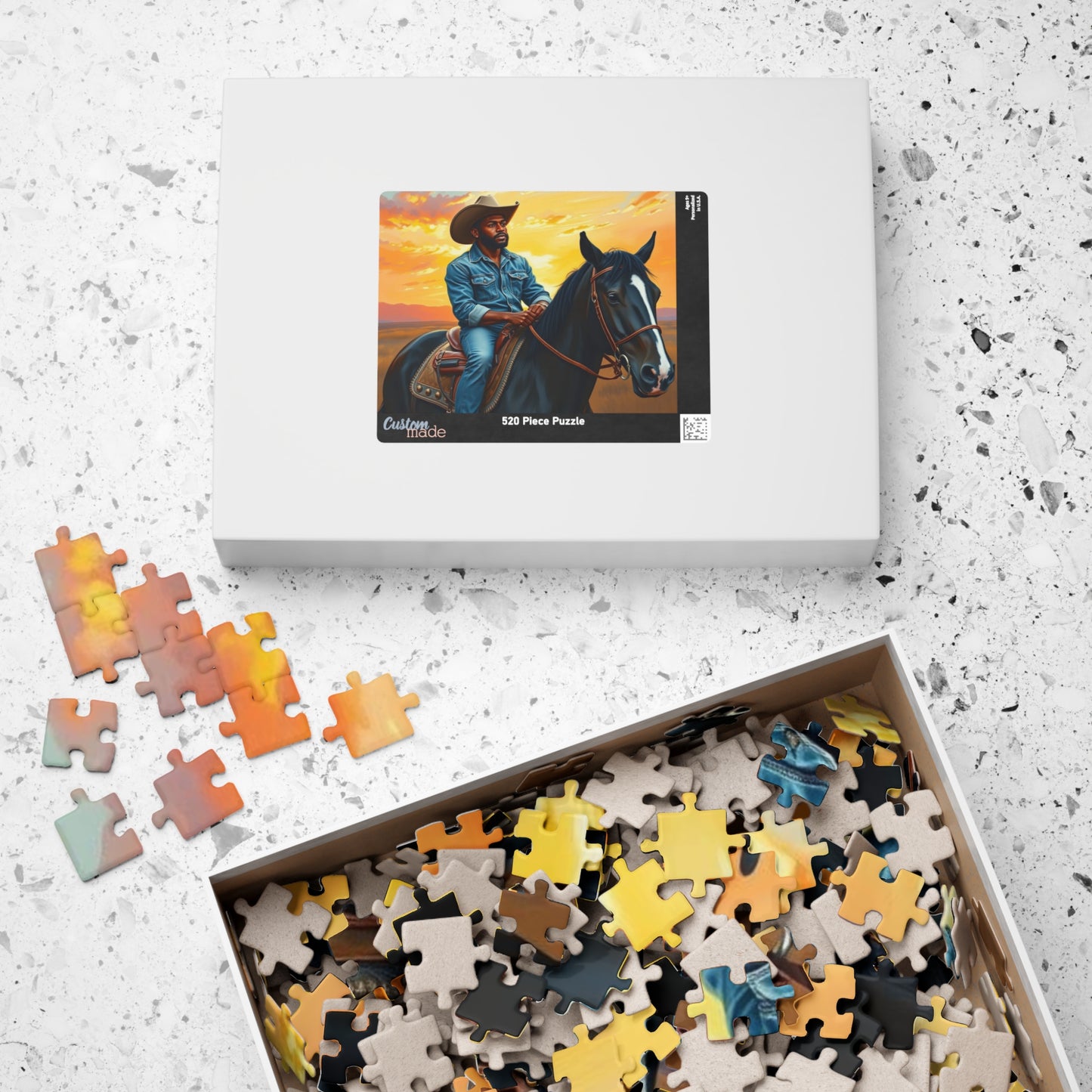 Black Cowboy Jigsaw Puzzle, Black Art African American Man Riding a Horse, Ideal for Solo Fun or Family Activity, Gift for Friends Puzzle The Puzzle Chest