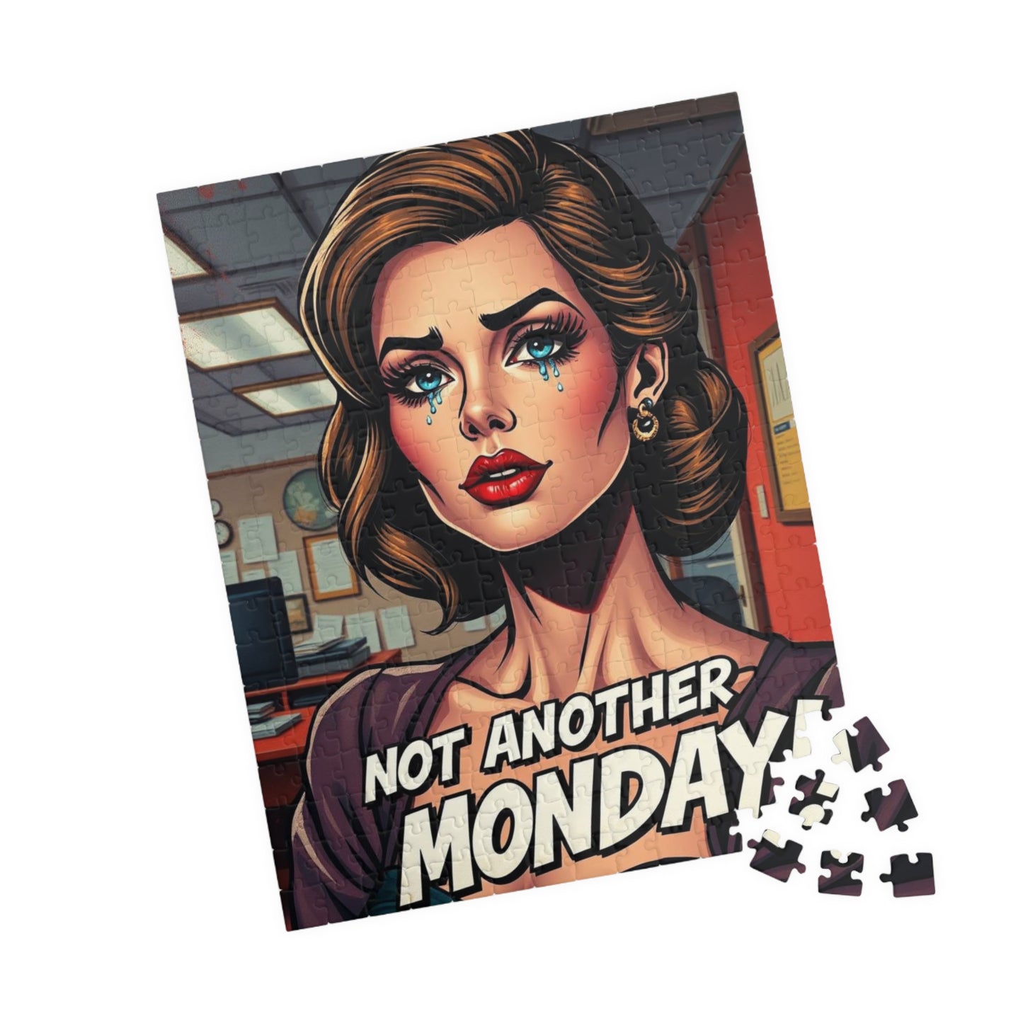 Retro Pop Art Jigsaw Puzzle | Not Another Monday | Fun Gift for Puzzle Lovers, Pop Culture Art, Wall Decor, Stress Relief, Family Activity Puzzle The Puzzle Chest