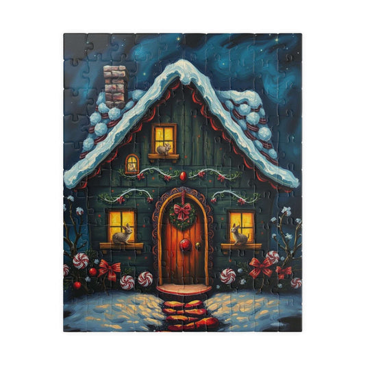 Cozy Holiday House Jigsaw Puzzle - 110, 252, 520-piece Christmas Themed Puzzle 110 pcs (Vertical) Puzzle The Puzzle Chest