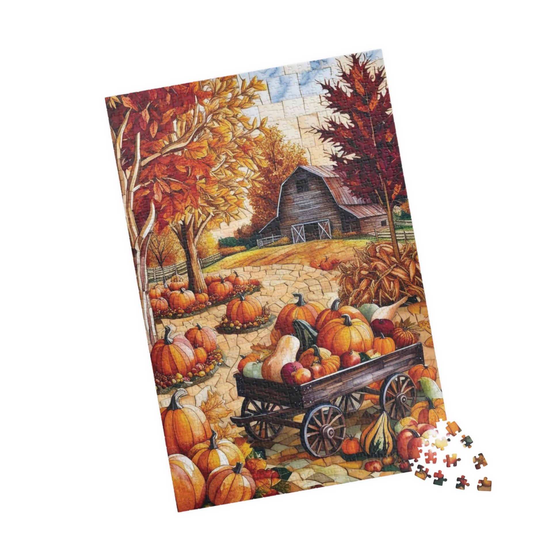 Autumn Harvest Jigsaw Puzzle, Mosaic Fall Scene Game for Adults, Gifted Puzzle Nature Enthusiasts Puzzle Lover Frameable Wall Art Puzzle The Puzzle Chest