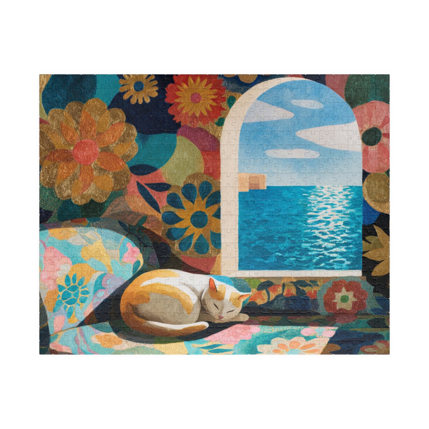 Matisse’s Dream Cat – Seaside Fauvist Cat Jigsaw Puzzle, Animal Theme Artistic Puzzle for Adults Puzzle The Puzzle Chest