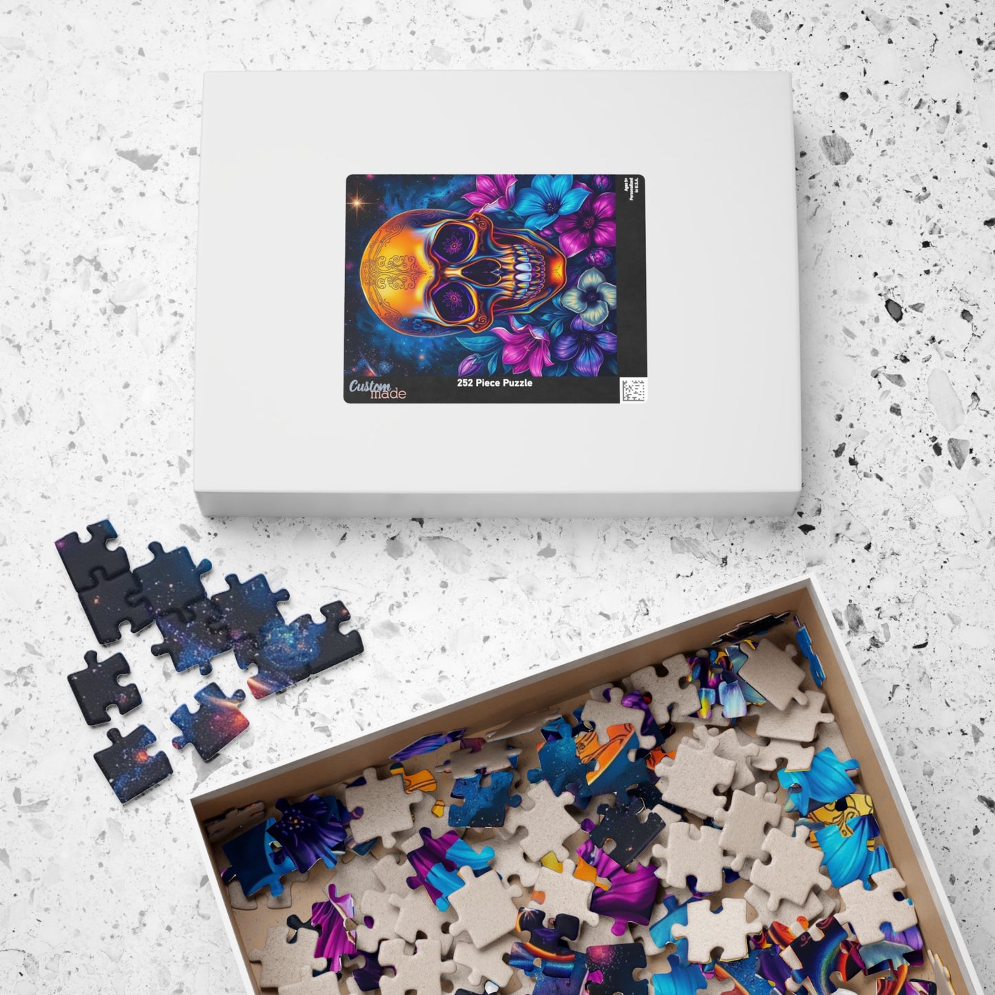 Cosmic Skull Artwork Puzzle for Adults, 110-1014 Piece Gothic Jigsaw Game, Best Unique Gift for Puzzle Lover, Mindfulness Activity, Solo Fun Puzzle The Puzzle Chest