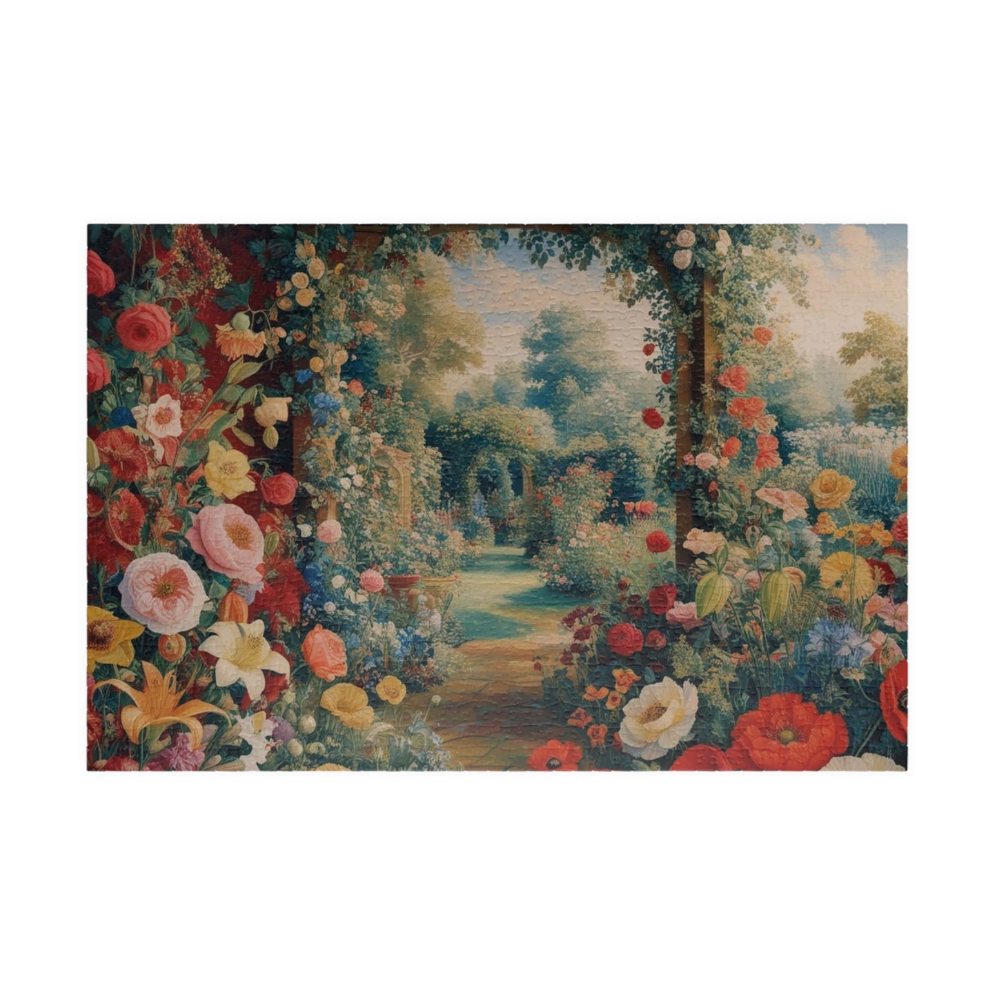 Florals Garden Puzzle | 110, 252, 520, 1014-pieces Flower Jigsaw Game | Perfect Gift for Nature Lovers, Family Fun Night, Relaxation 1014 pcs (Horizontal) Puzzle The Puzzle Chest