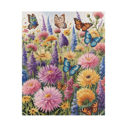 Butterfly Garden Puzzle - Field of Wildflowers and Butterflies, 110-1014 Piece Jigsaw Puzzle, Nature Scene Fun Family Activity, Fun 520 pcs (Vertical) Puzzle The Puzzle Chest