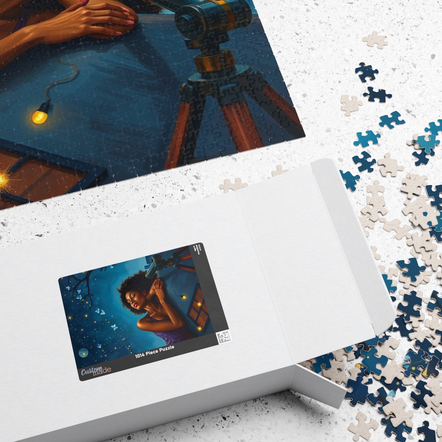 African American Woman Jigsaw Puzzle, Starry Night Scene, Black Art, Black Girl Puzzle, Perfect Gift for Black People, Family or Solo Fun Puzzle The Puzzle Chest