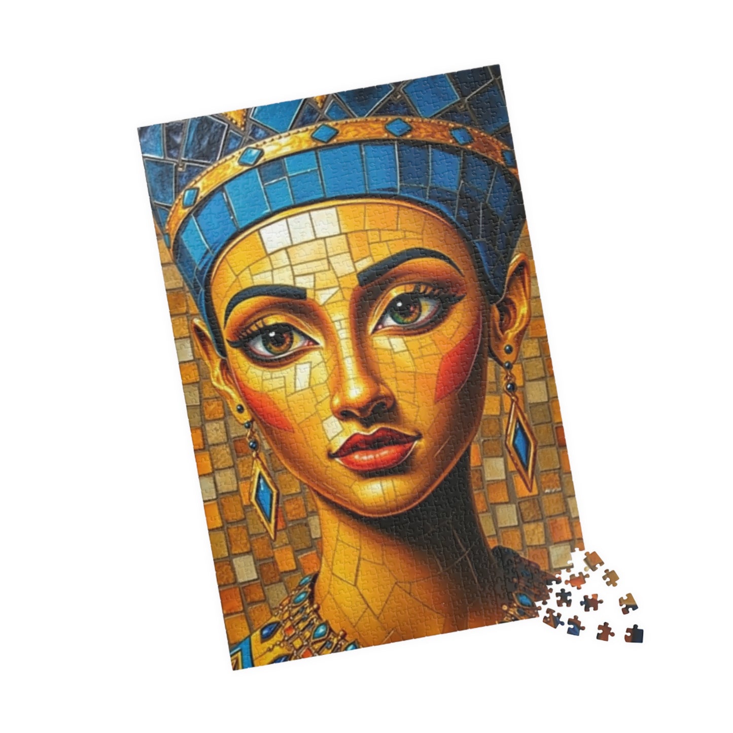 Mosaic Portrait Egyptian Queen Puzzle, 110-1014 Pieces Beautiful Nefertiti Jigsaw Game, Gift for Art Lovers, Challenging Pastime, Family Fun Puzzle The Puzzle Chest