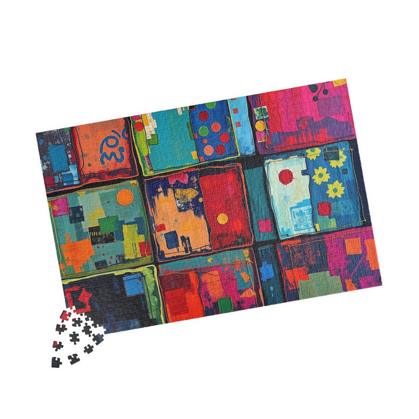 Colorful Abstract Art Puzzle - 110, 252, 520, 1014-piece, Fun Family Activity, Gift for Puzzle Lovers, Home Entertainment Party Game Puzzle The Puzzle Chest