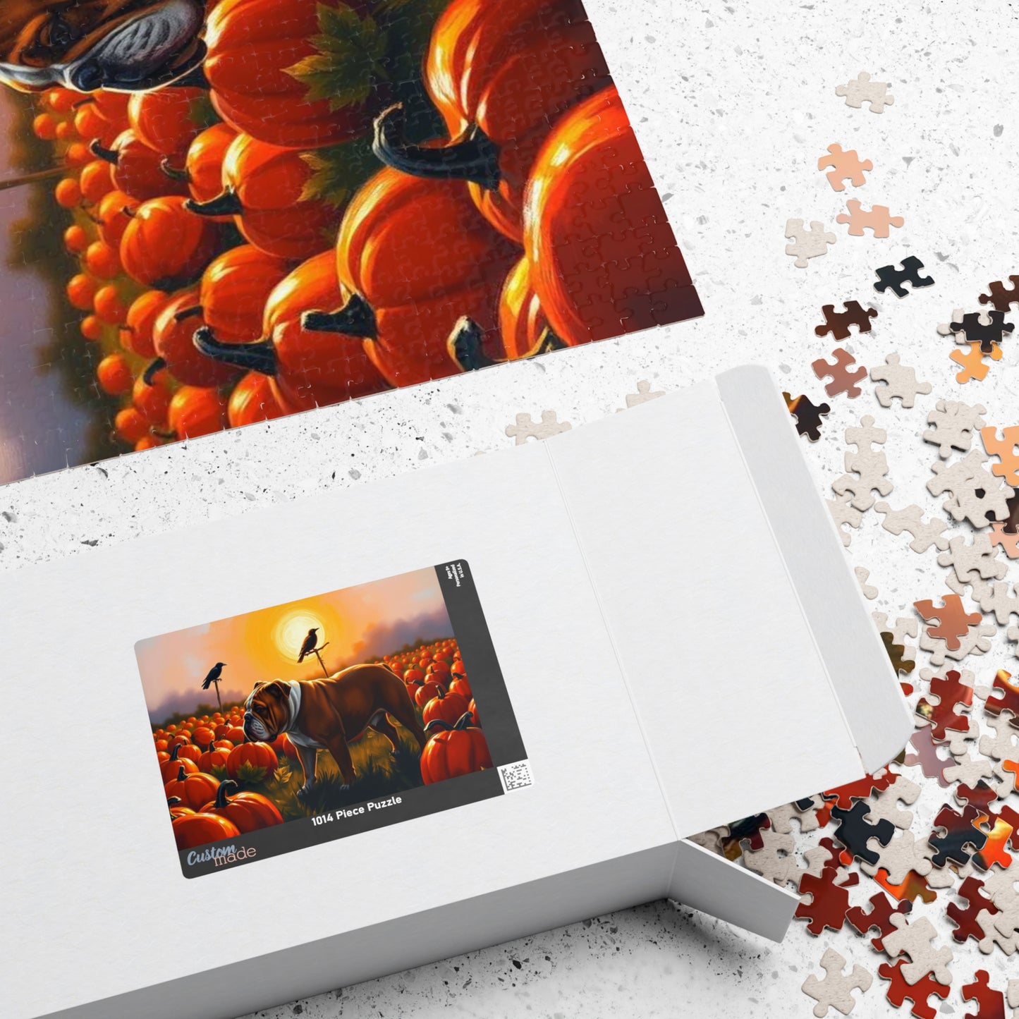 Autumn Bulldog Puzzle, Cozy Family Jigsaw Game for Adults, Perfect for Dog Lovers, Fall Home Entertainment, Creative Gift Idea for Friend Puzzle The Puzzle Chest