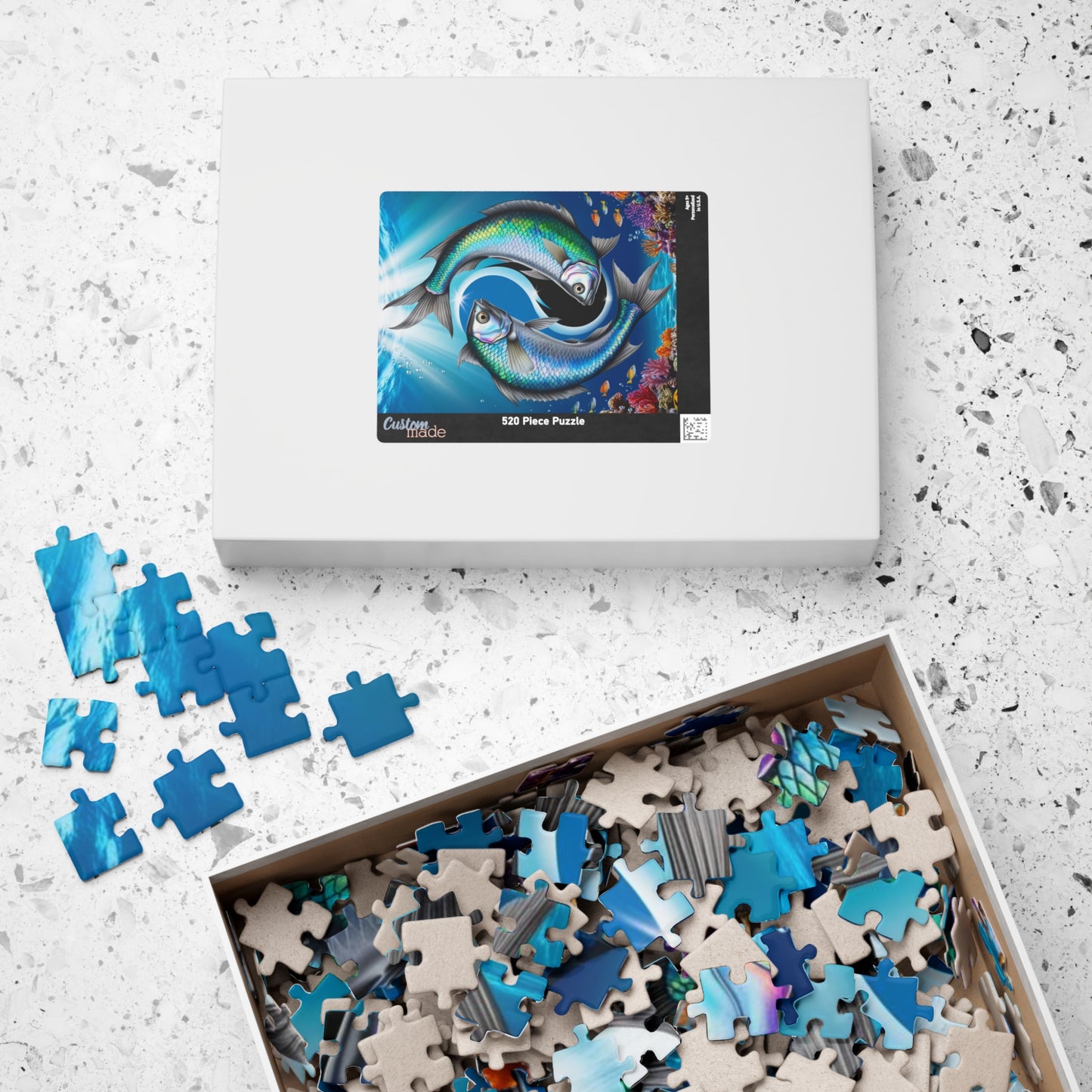 Ying Yang Fish Puzzle, 110-1014 Piece Pisces Zodiac Sign Jigsaw, Mindfulness Activity Gift for Fish Lovers, Family Game Night, Brain Teaser Puzzle The Puzzle Chest