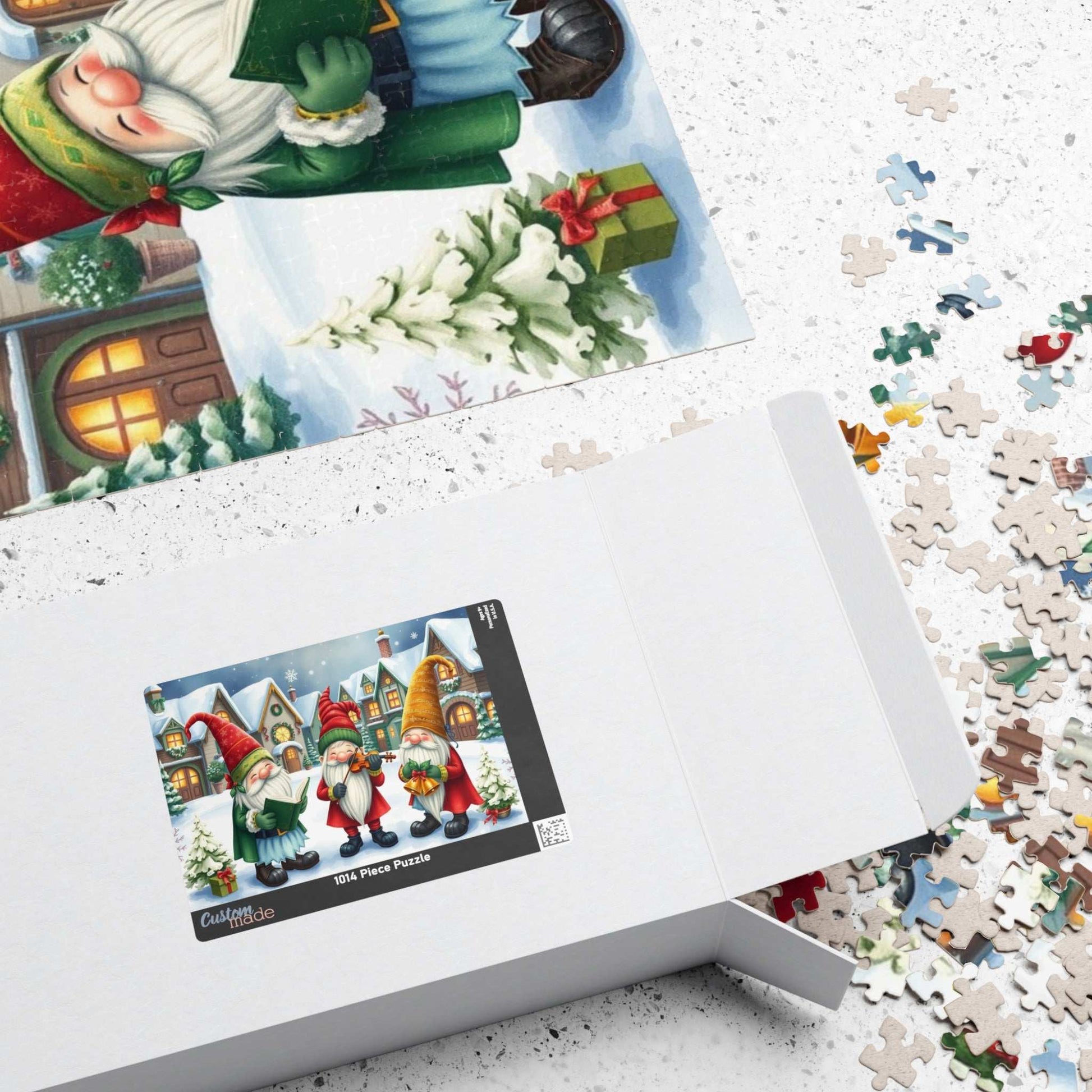 Christmas Caroler Gnome Puzzle - Holiday Theme Mythical Jigsaw Game Puzzle The Puzzle Chest