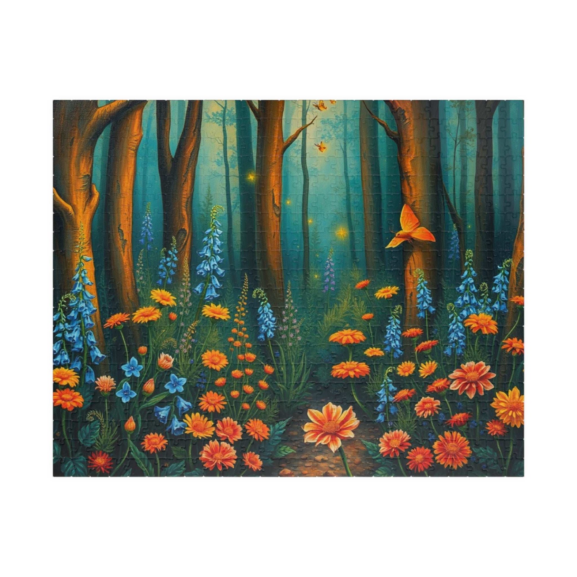 Enchanting Forest Puzzle | Floral Landscape Jigsaw Game for Adult | Nature Lover Gift, Indoor Game, Home Entertainment, Mindfulness Activity 520 pcs (Horizontal) Puzzle The Puzzle Chest