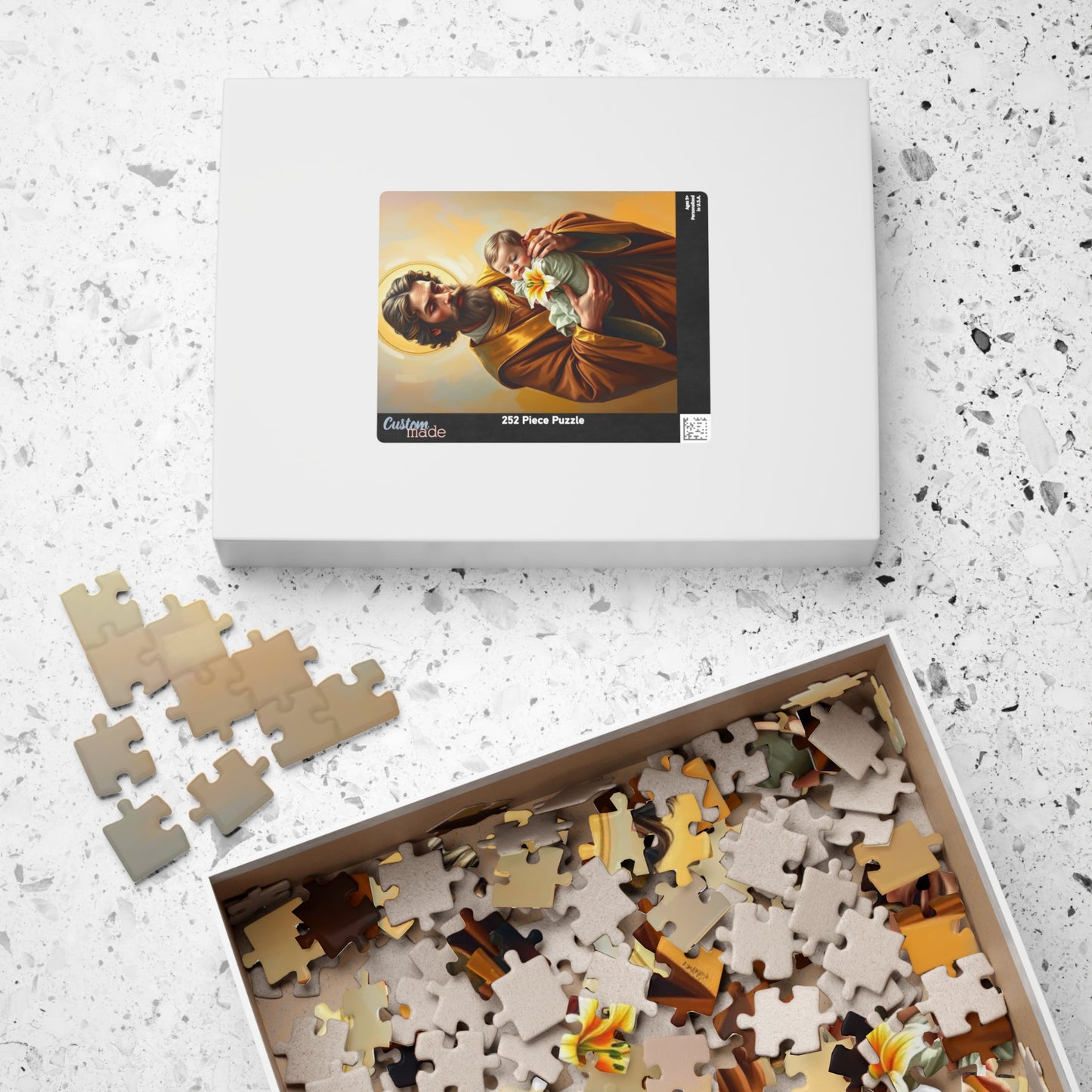 Puzzle, Saint Joseph Religious Artwork Jigsaw, 110 252 520 1014 Piece Game, Meditation Hobby Gift for Catholics Spiritual Home Entertainment Puzzle The Puzzle Chest