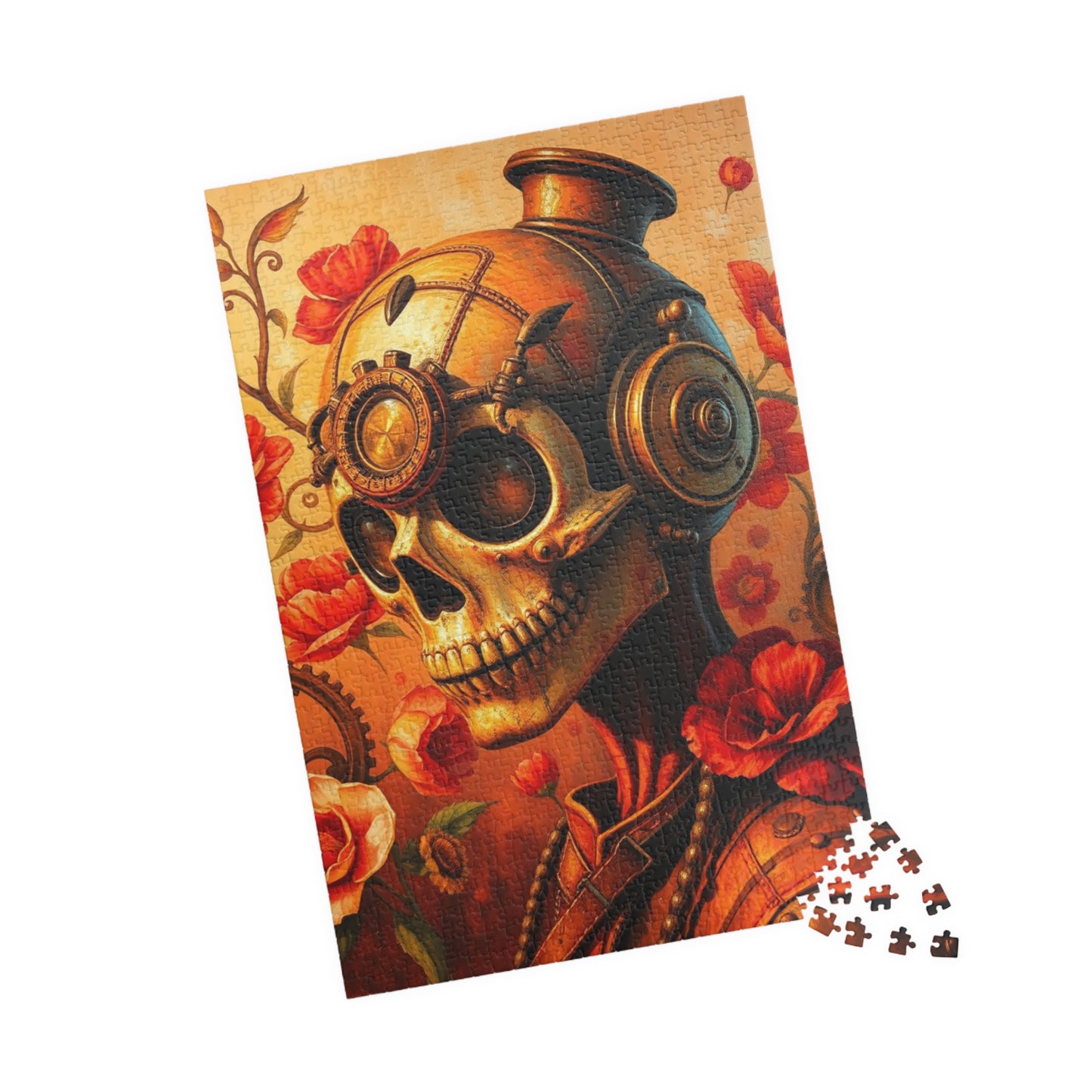 Steampunk Skull Puzzle, 110-1014 Piece Unique Art Gift, Family Fun, Halloween Puzzle Decor, Home Entertainment, Puzzle Lover Brain Teaser Puzzle The Puzzle Chest