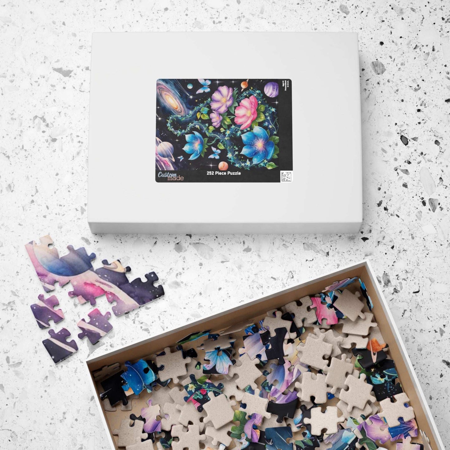 Cosmic Garden Jigsaw Puzzle (Butterflies Planets Stars), Fantasy Family Game Night, Adult Activity, Syfy Space Lover Gift, Hobby Puzzle The Puzzle Chest