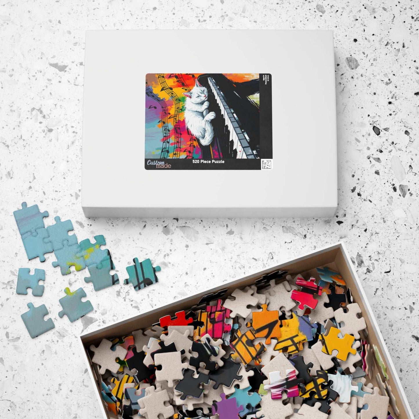 Musical Cat Jigsaw Puzzle - Cat Sleeping on Piano, Animal Lover Puzzle for Adults Puzzle The Puzzle Chest