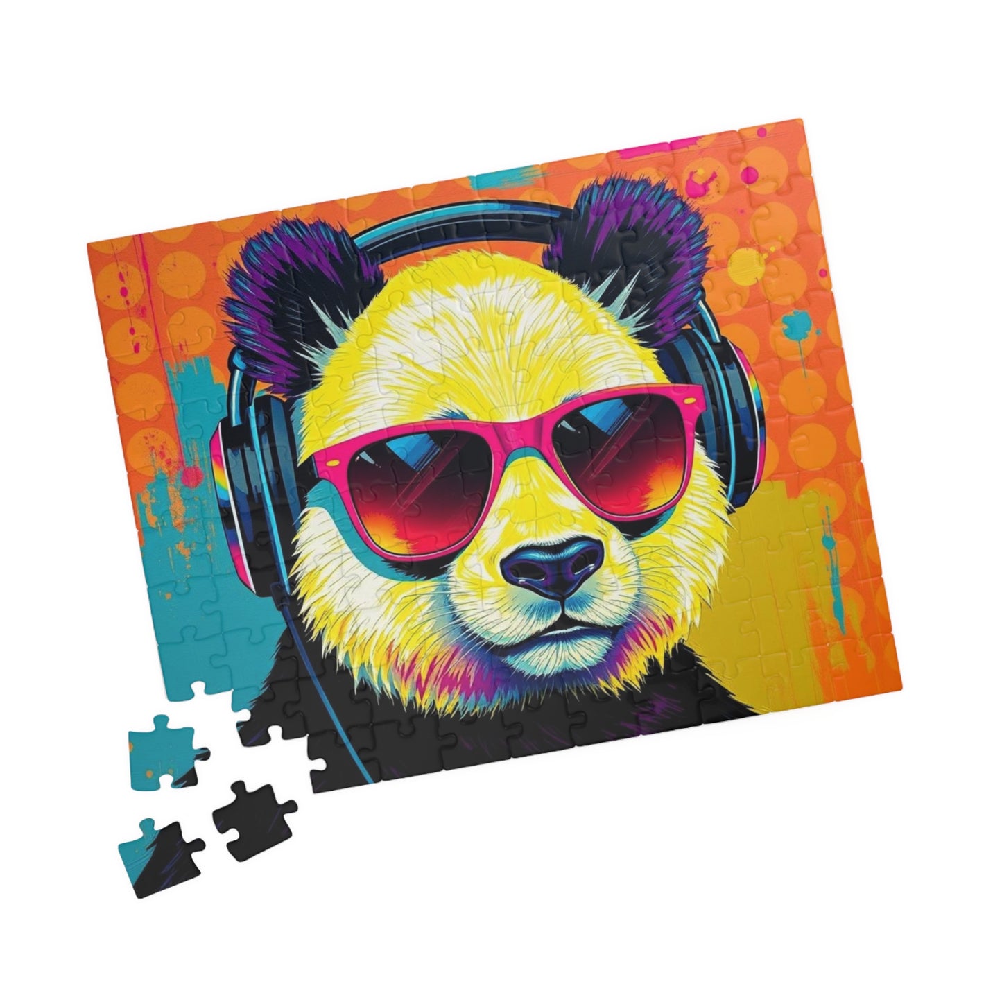 Vibrant Panda Puzzle - Pop Art Jigsaw Game, Fun Family Night, Animal Lover Gift for Friends, Colorful Home Entertainment Puzzle The Puzzle Chest