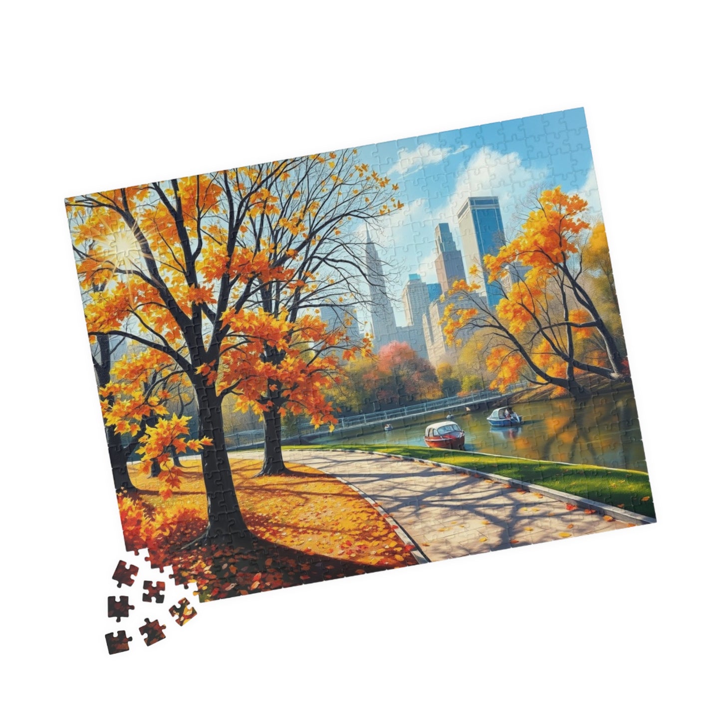 Central Park Autumn Landscape Puzzle, Nature Themed Jigsaw Game, Mindfulness Activity, Family Game Night, Puzzle Lover Gift Brain Teaser Puzzle The Puzzle Chest