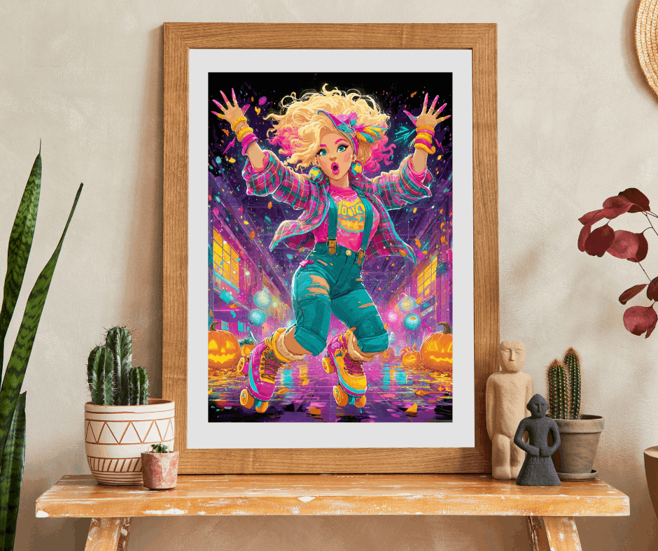 1980s Autumn Cowgirl Jigsaw Puzzle - Neon Skating Rink, Retro Roller Skating Game for Fun Family Nights, Gifts for Adults, Brain Teaser Puzzle The Puzzle Chest