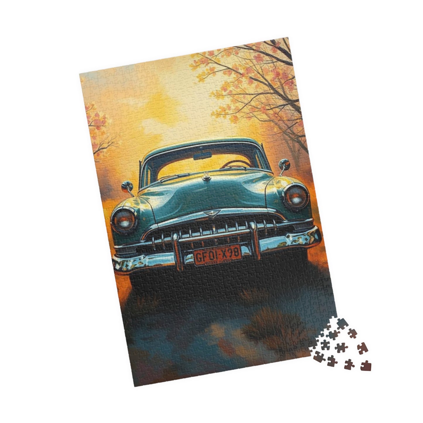 Fall Vintage Car Puzzle - 110, 252, 520, 1014-piece, Nostalgic Autumn Jigsaw for Car Lovers, Gift for Father's Day, Family Game Night Puzzle The Puzzle Chest