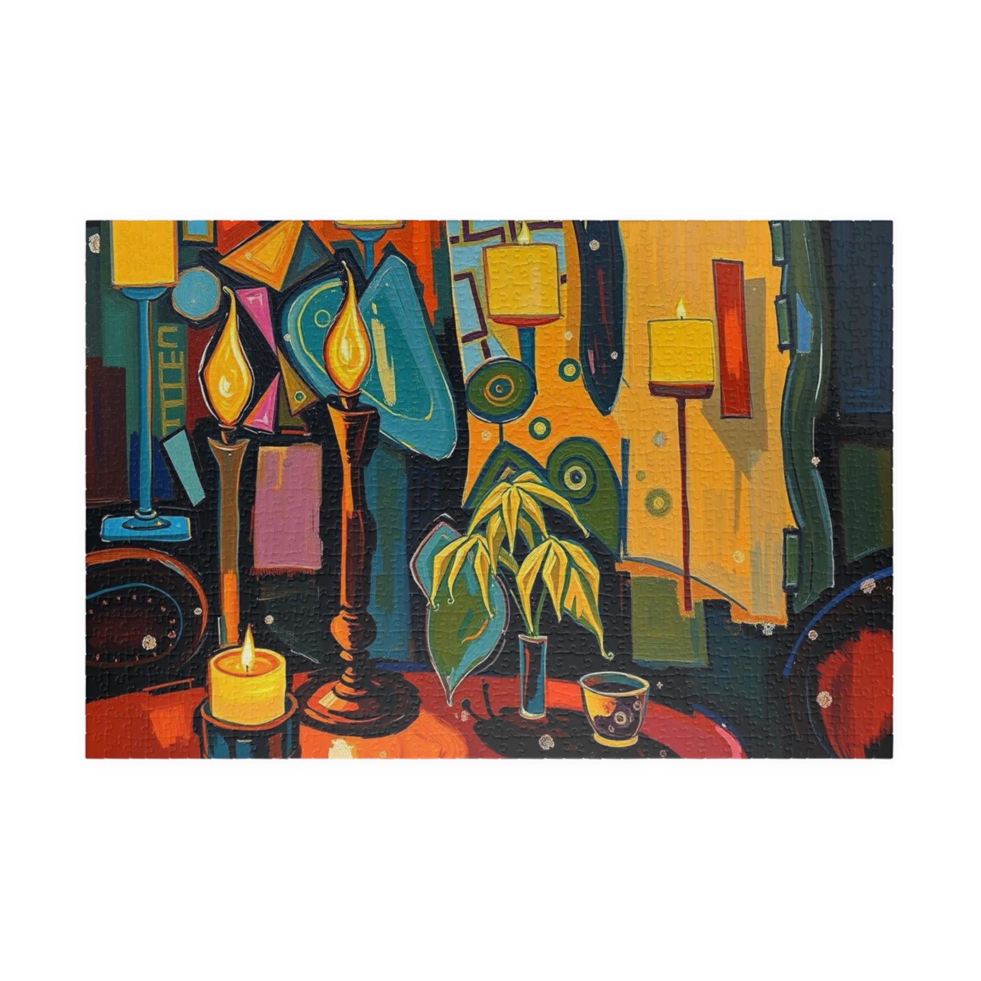 Colorful Candlelit Puzzle - Abstract Jigsaw Game for Adults 1014 pcs (Horizontal) Puzzle The Puzzle Chest