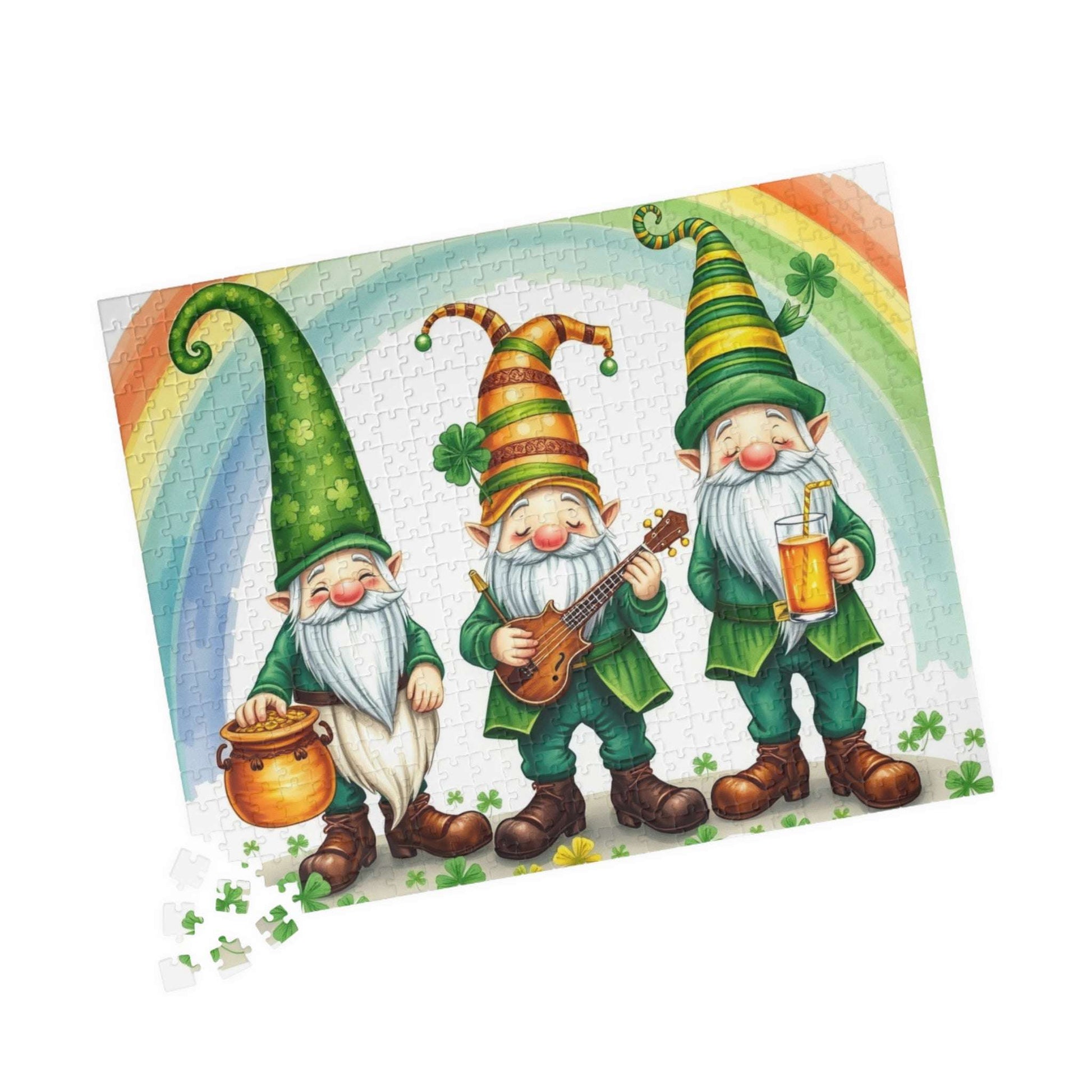 Lucky Leprechaun Gnome Puzzle - St. Patrick's Day Jigsaw Game Rainbow Theme 520 pcs (Horizontal) Puzzle The Puzzle Chest