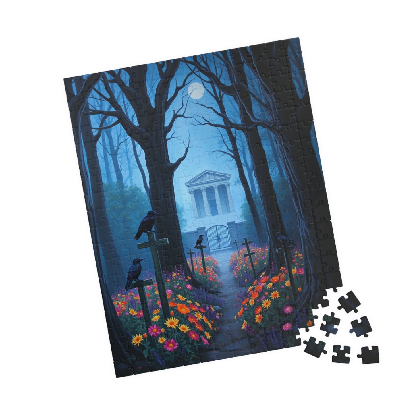 Mystical Graveyard Puzzle - 110, 252, 520, 1014-piece, Halloween Decor, Gothic Art, Relaxing Activity, Gift for Puzzle Lovers, Home Decor Puzzle The Puzzle Chest