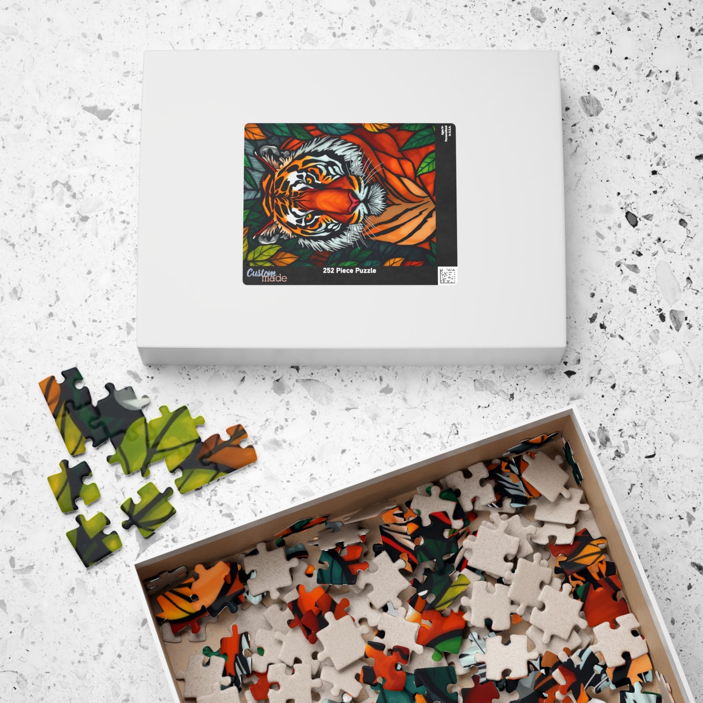 Tiger Art Puzzle - Colorful Wildlife Jigsaw for Nature and Animal Lovers, Gift for Friends and Family, Fun Indoor Activity Puzzle The Puzzle Chest