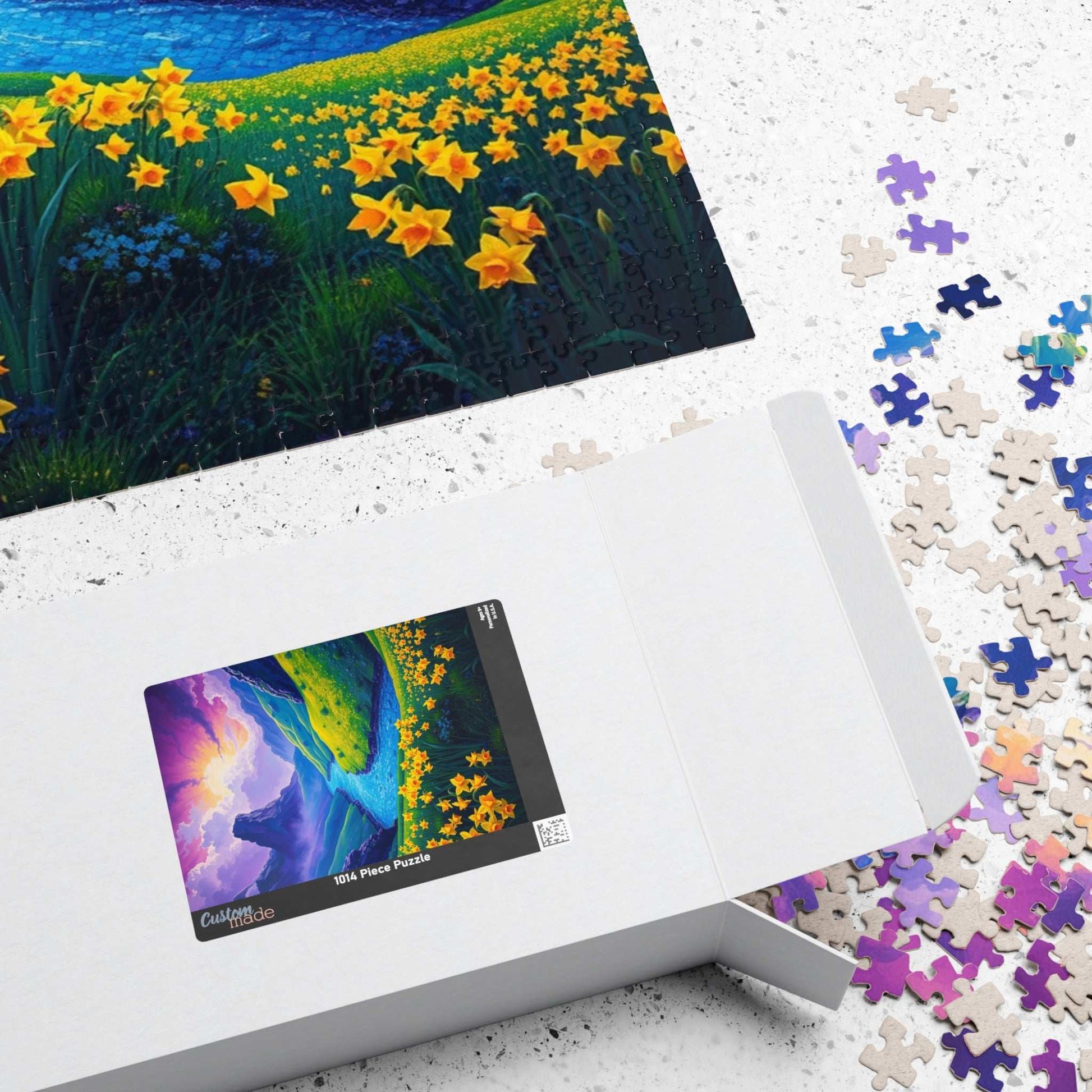 Serene Nature Daffodil Puzzle - Tranquil Flower Landscape Jigsaw Game, Perfect for Relaxation, Family Nights, Gift for Floral Art Lover Puzzle The Puzzle Chest