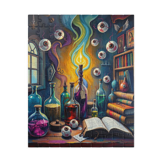 Mystical Potion Lab Jigsaw Puzzle, 110, 252, 520-piece Puzzle for Game Night, Halloween Family or Solo Activity, Gift for Friend 110 pcs (Vertical) Puzzle The Puzzle Chest