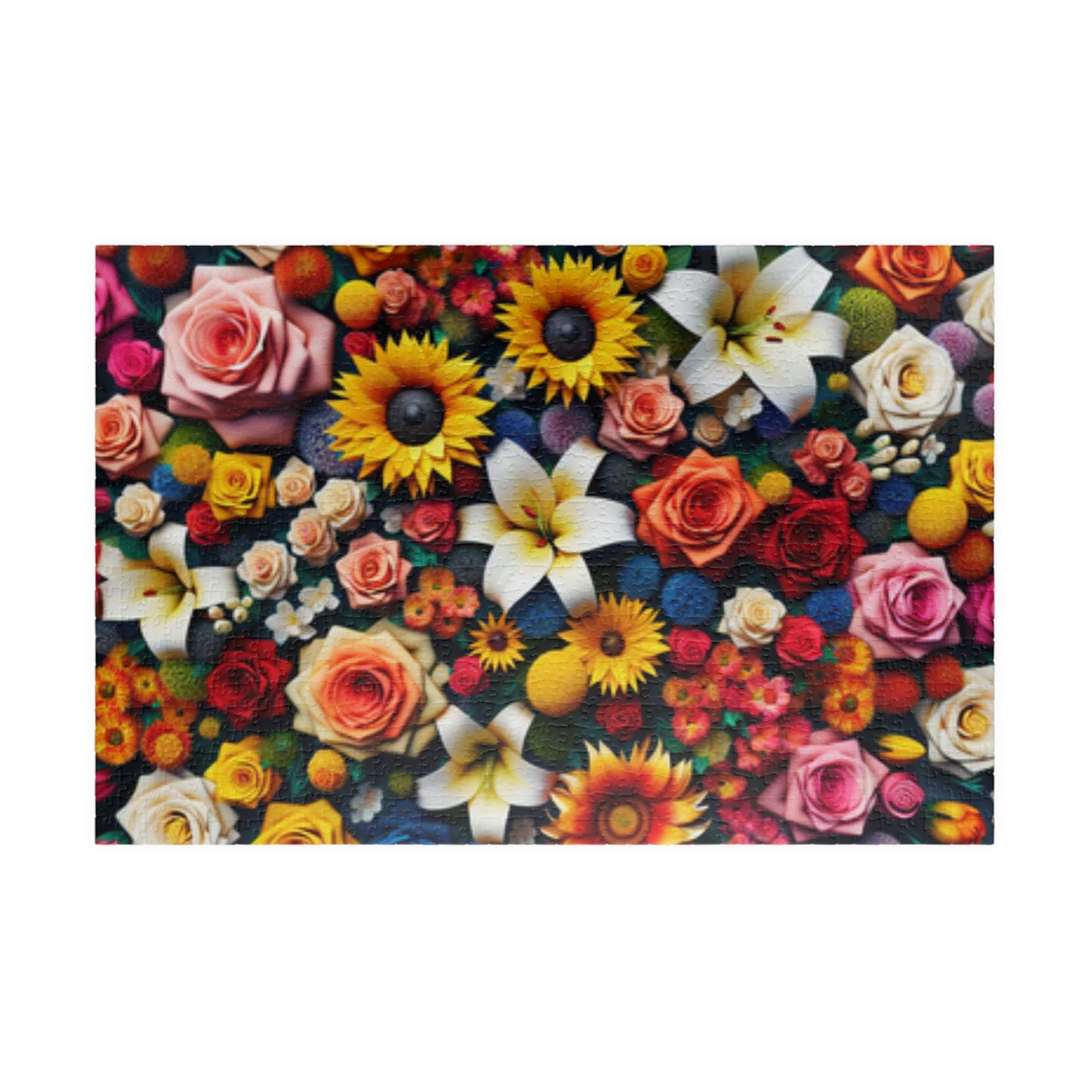 Wildflower Collage Puzzle, 110-1014 Piece Floral Art Illustration Jigsaw, Tabletop Game for Quiet Family Time Activity, Nature Lover Gift 1014 pcs (Horizontal) Puzzle The Puzzle Chest