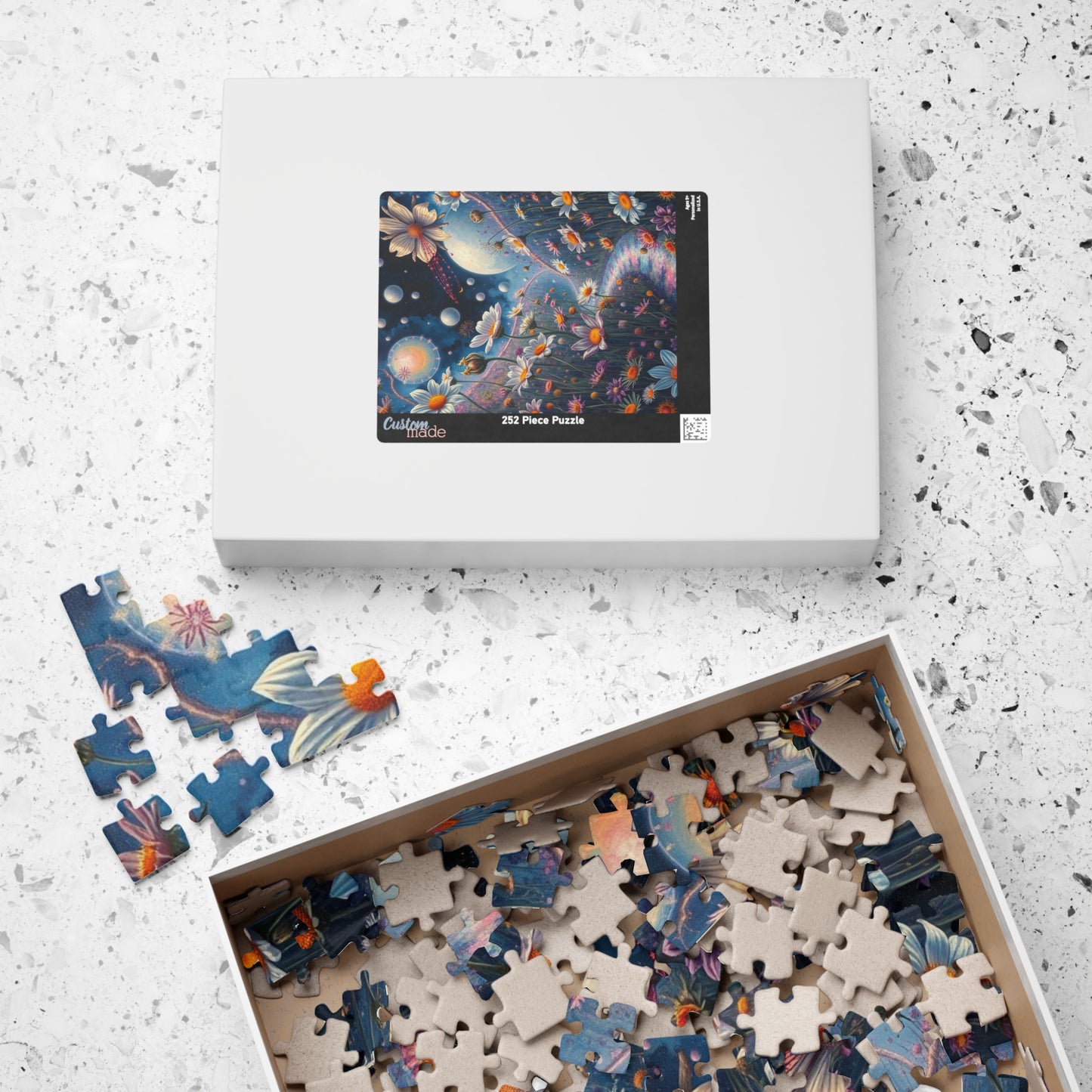 Wildflower Fantasy Puzzle, Surreal Floral Landscape Jigsaw Game for Adult, Mindfulness Activity Home Entertainment Puzzler Brain Teaser Gift Puzzle The Puzzle Chest