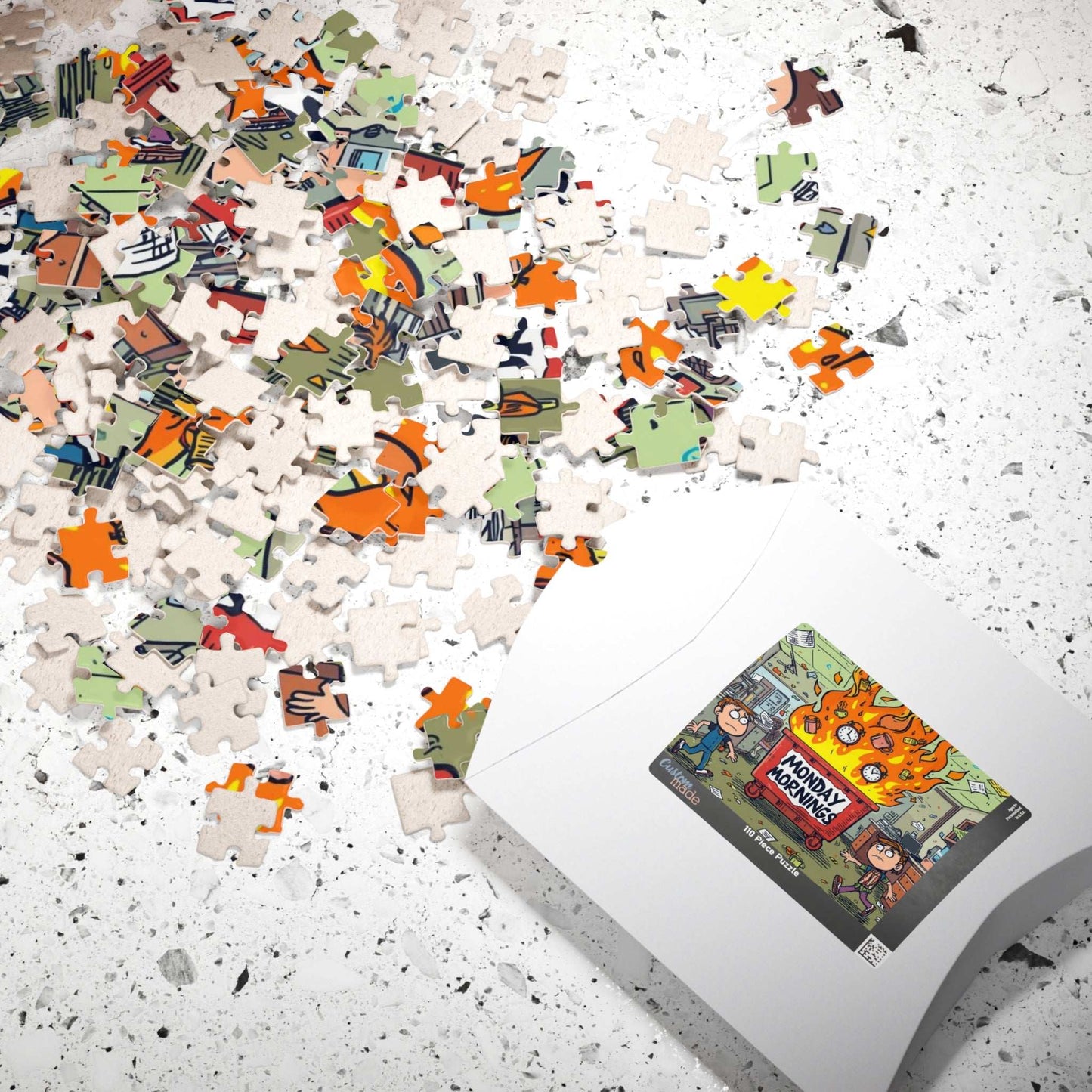 Monday Mornings Puzzle - Dumpster Fire Meme Jigsaw, Funny Office Holiday Birthday Gift for Coworkers, Work Humor Puzzle Puzzle The Puzzle Chest
