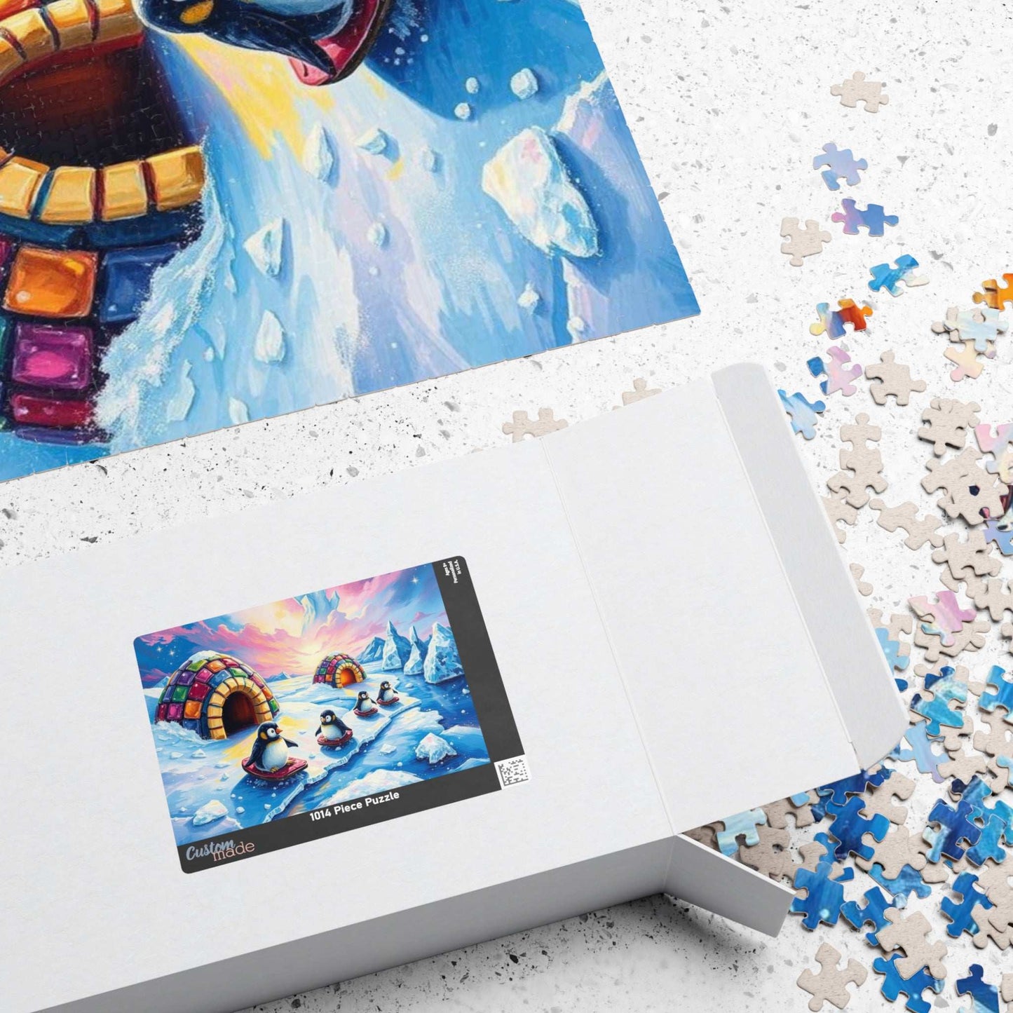 Arctic Whimsy Cozy Penguin Puzzle - 110-1014 Piece Winter Jigsaw, Fun Family or Solo Activity, Holiday or Birthday Gift, Senior Brain Teaser