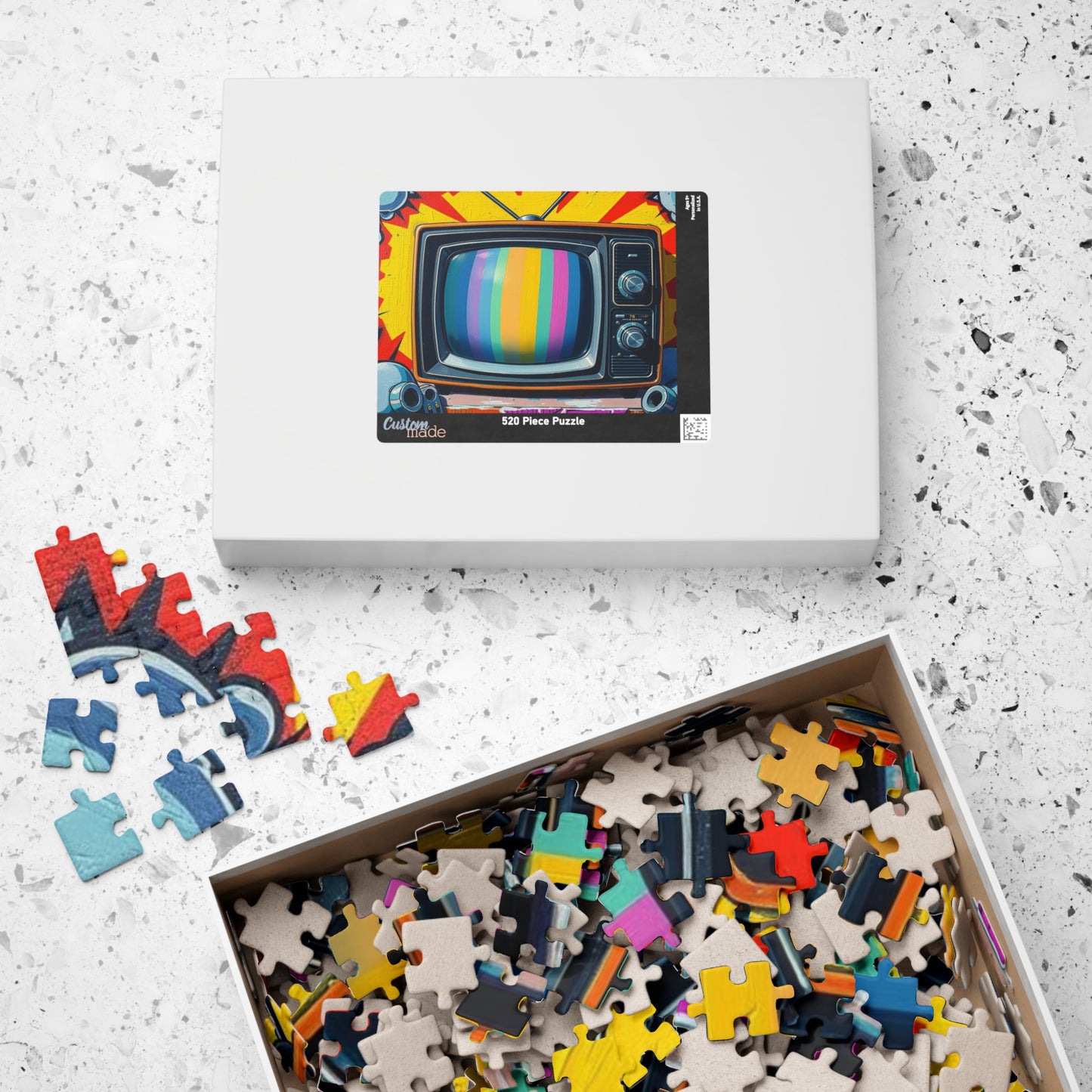 Retro TV Jigsaw Puzzle, Pop Art Design, Puzzle for Adults, Fun Family Activity, Home Entertainment, Gift for Collectors, 110-1014 Pieces Puzzle The Puzzle Chest