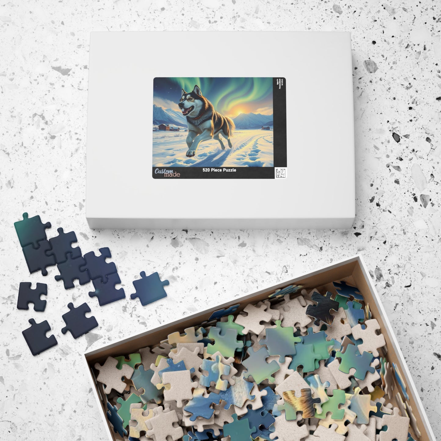 Siberian Husky Jigsaw Puzzle, Stunning Dog Artwork, Friend Gift for Animal Lover, Family Game Night, Home Entertainment Cozy Winter Activity Puzzle The Puzzle Chest