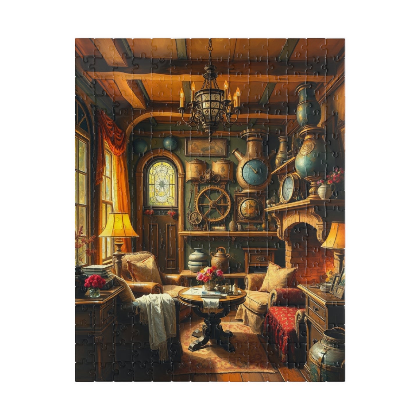 Steampunk Cozy Home Puzzle - 110, 252, 520, 1014-piece, Relaxing Game, Home Decor, Family Activity, Gift for Puzzle Lovers 252 pcs (Vertical) Puzzle The Puzzle Chest