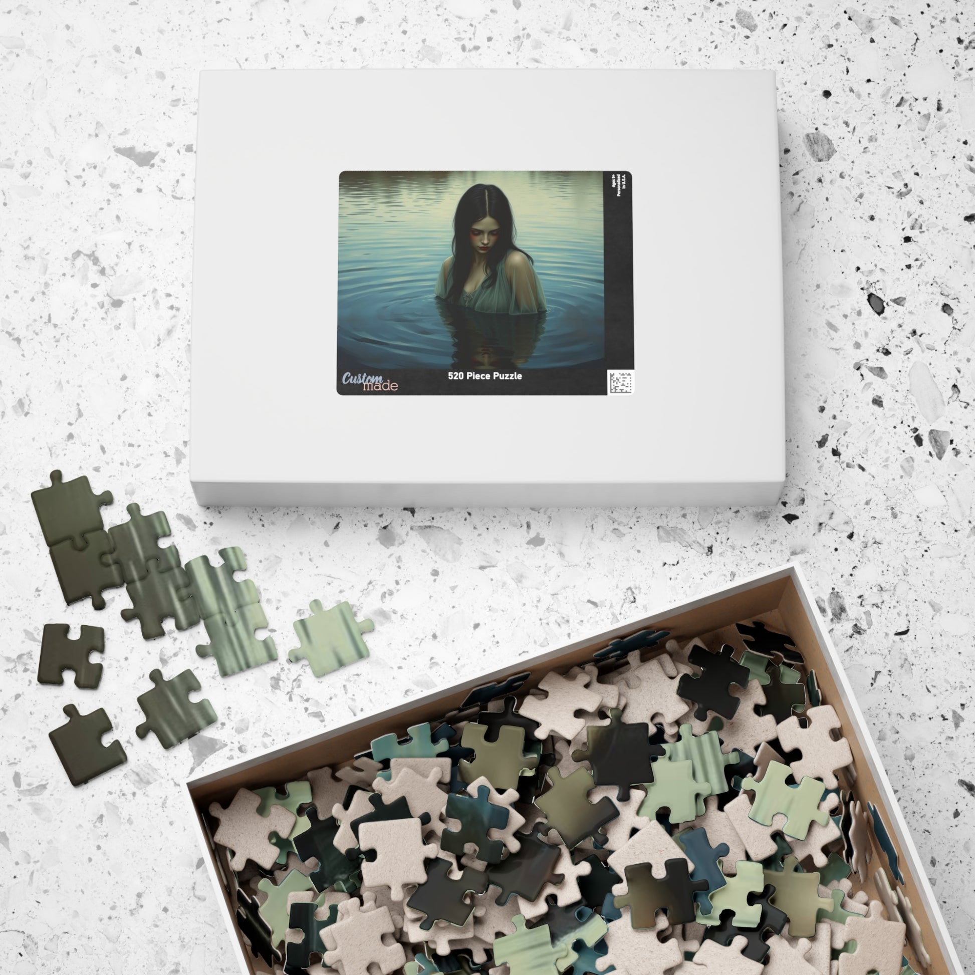The Veil Between Gothic Jigsaw Puzzle, Mystical Reflection, Enigmatic Water Scene, Gothic Art Print, Gift for Friend, Solo Fun, Game Nights Puzzle The Puzzle Chest