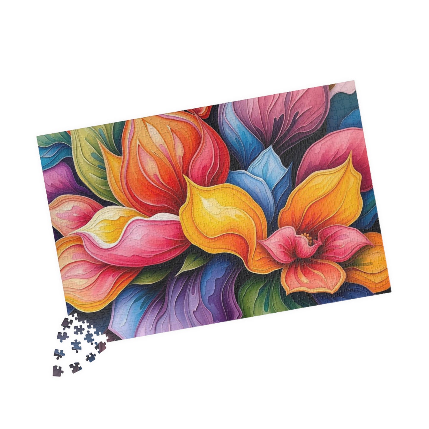 Floral Art Puzzle: Vibrant 110, 252, 520, 1014-piece Abstract Jigsaw Game, Home Decor, Gift Idea for Adults, Family Fun Activity Puzzle The Puzzle Chest