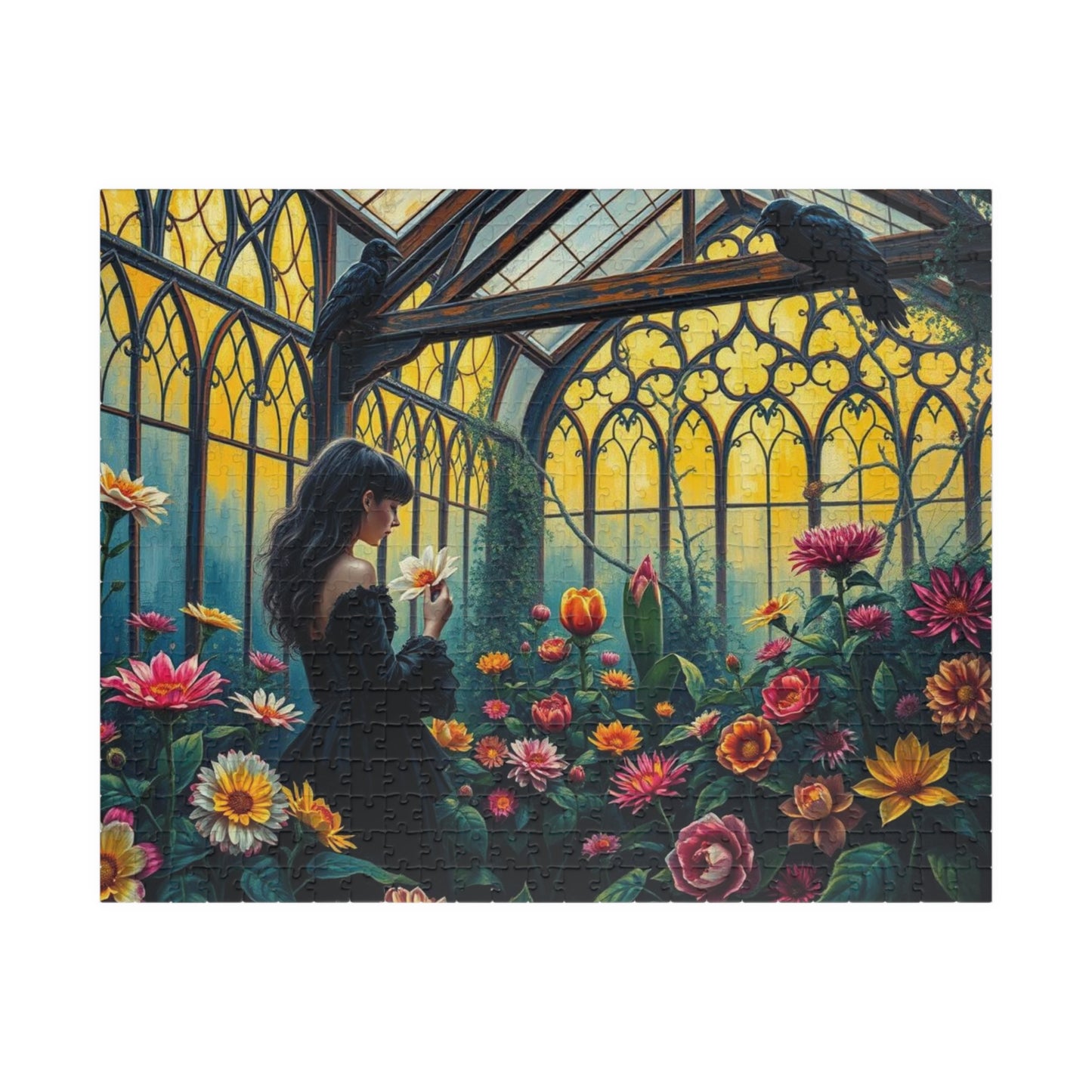 Twilight Flora Jigsaw Puzzle - A Gothic Garden, Gothic Greenhouse Game for Adult Dark Art Puzzle Lovers, Creative Gift for All Occasions