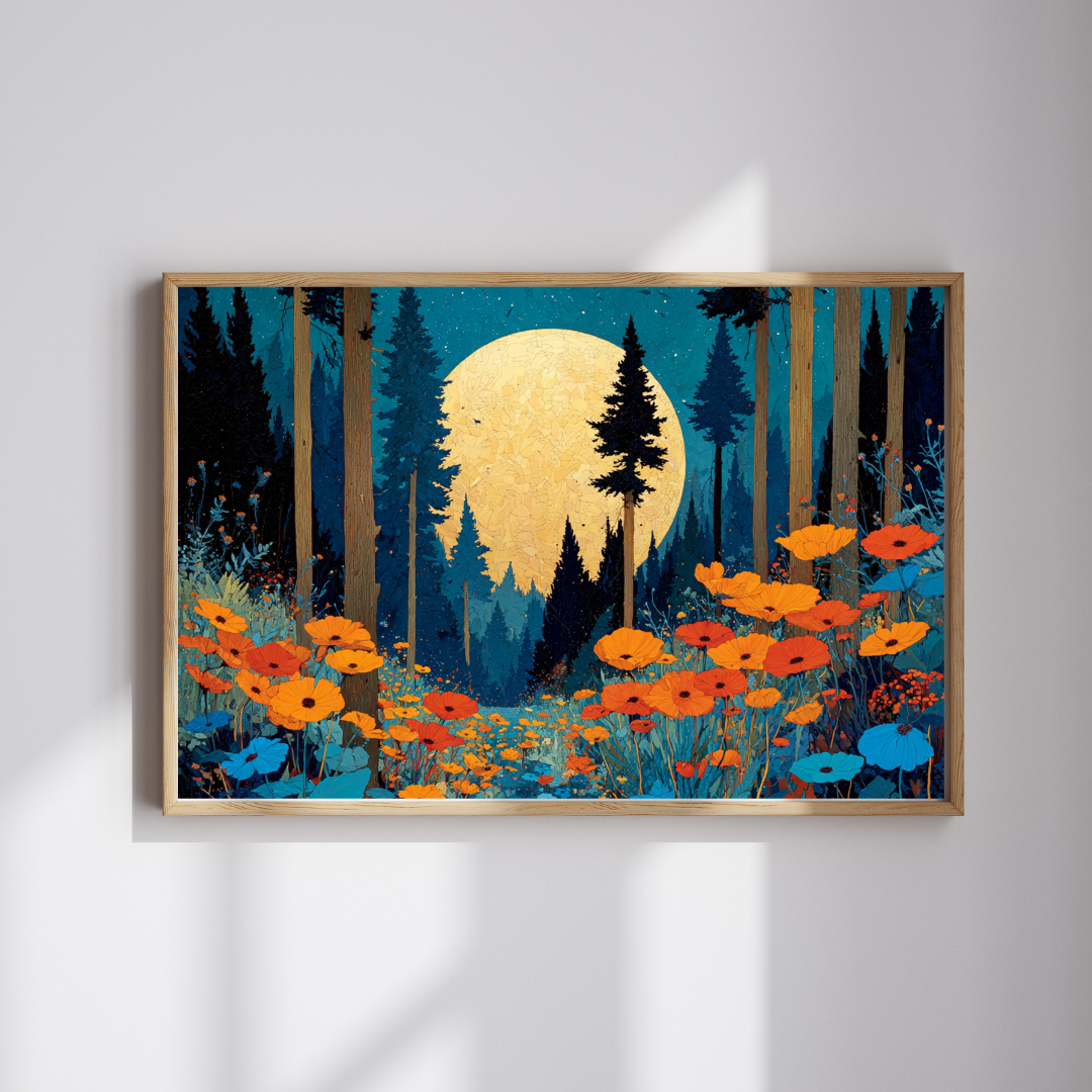 Mystical Night Garden Jigsaw Puzzle – Wildflower Forest Beneath the Moon, Nature-Inspired Landscape Puzzle Puzzle The Puzzle Chest
