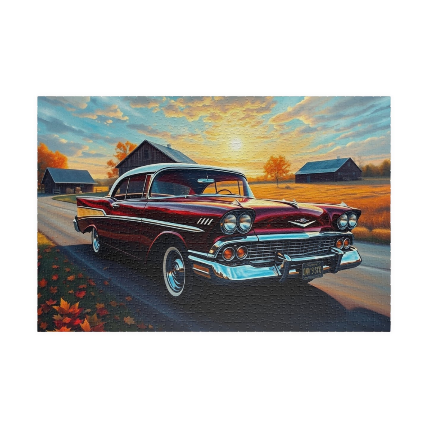 Vintage Car Puzzle - Classic 1957 Bel Air Jigsaw Game, Retro Auto 1014 pcs (Horizontal) Puzzle The Puzzle Chest