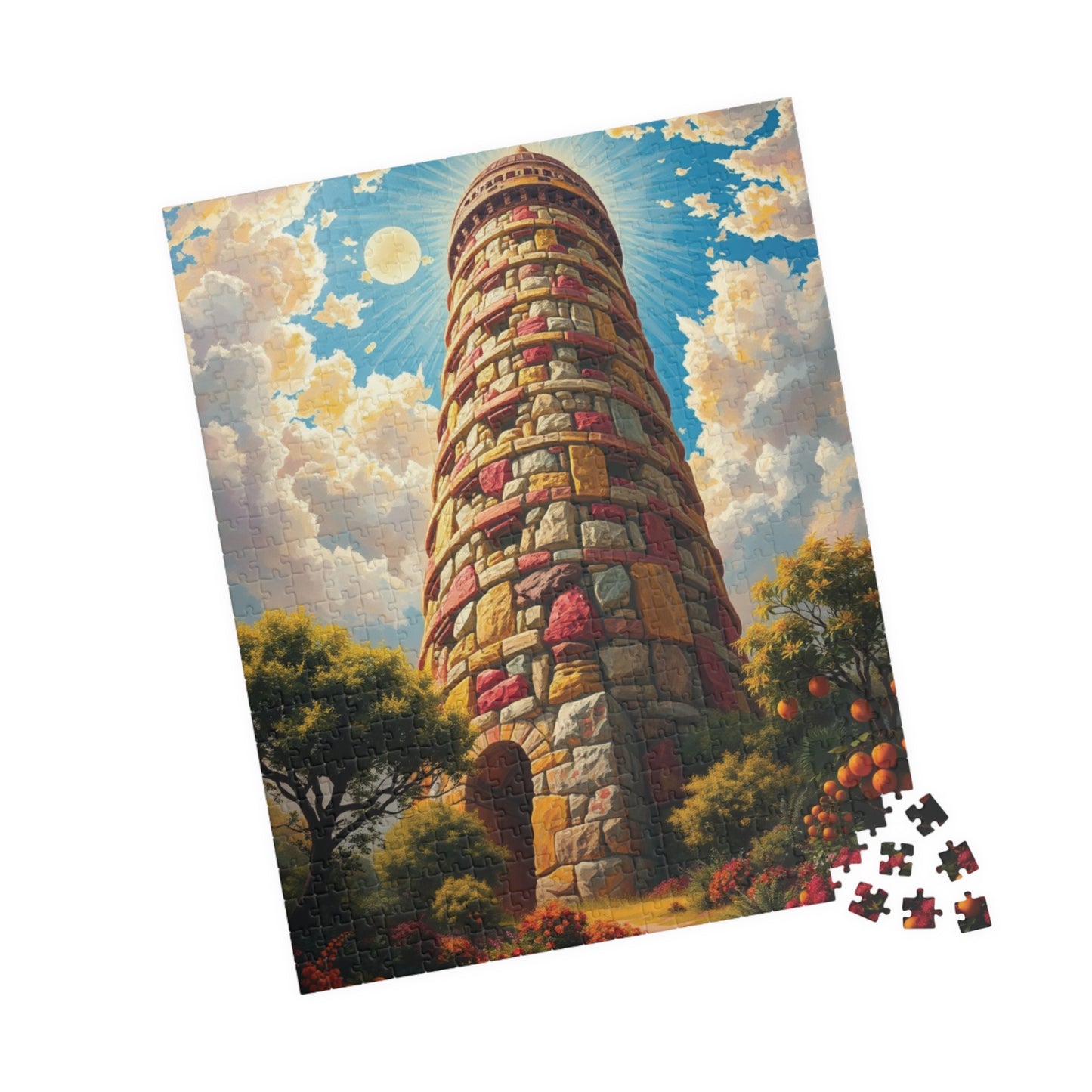 Epic Biblical Tower of Babel Jigsaw Puzzle, Biblical History Christian Symbolism, Ideal Gift for Religious Puzzle Lover and Art Enthusiast