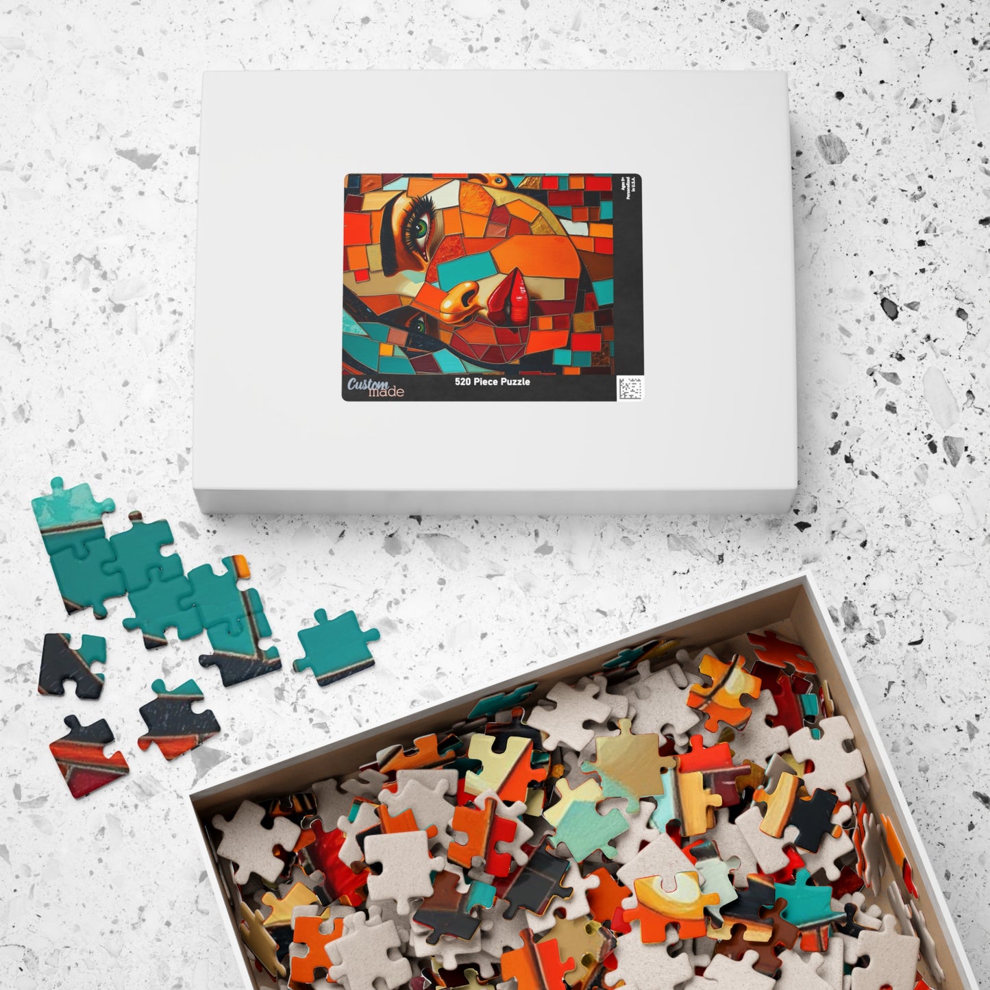 Mosaic Abstract Portrait Jigsaw Puzzle, 110-1014 Pieces Woman with Fragmented Face, Unique Gift for Art Lover, Family Fun, Creative Activity Puzzle The Puzzle Chest