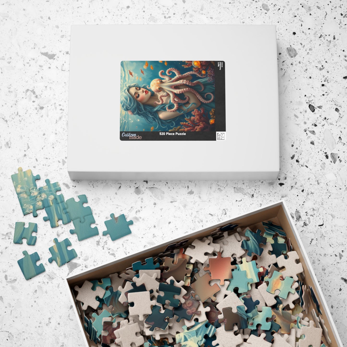 Mermaid and Octopus Puzzle | Art Puzzle for Sea Lovers, Unique Gift for Ocean Enthusiast and Friend, Fun Family Activity, Home Entertainment