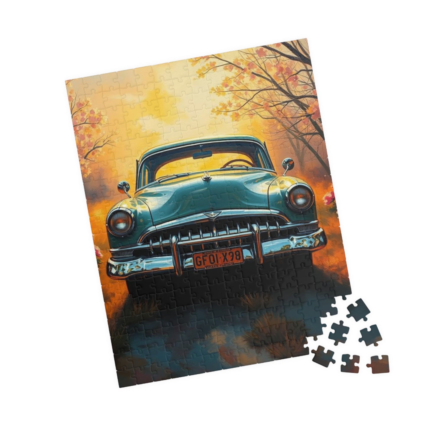 Fall Vintage Car Puzzle - 110, 252, 520, 1014-piece, Nostalgic Autumn Jigsaw for Car Lovers, Gift for Father's Day, Family Game Night Puzzle The Puzzle Chest