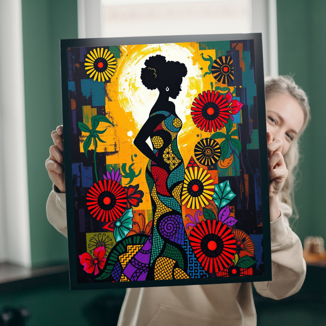 Colorful Lady Silhouette Puzzle - Black Art Inspired Jigsaw Game, Unique Afrocentric Gift for Friends, Family Game Nights, Mental Exercise Puzzle The Puzzle Chest