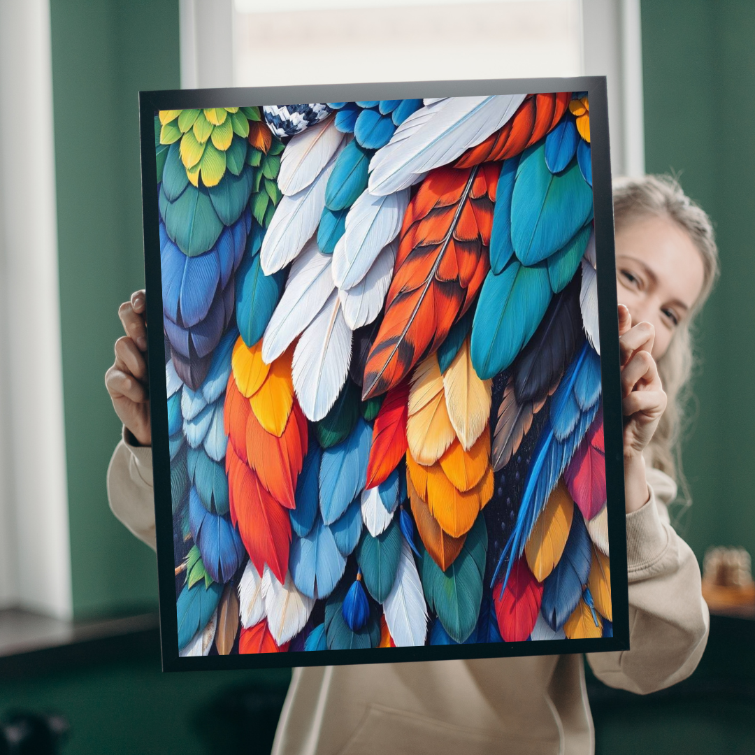 Chaotic Feather Jigsaw Puzzle - Collage Design, Vibrant Nature Art, Holiday Birthday Gift for Bird Lovers, Family Game Nights or Solo Fun Puzzle The Puzzle Chest
